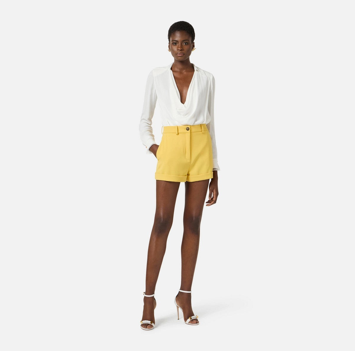 ELISABETTA FRANCHI Body Donna  CB00261E2 360 Avorio gioboutiqueweb