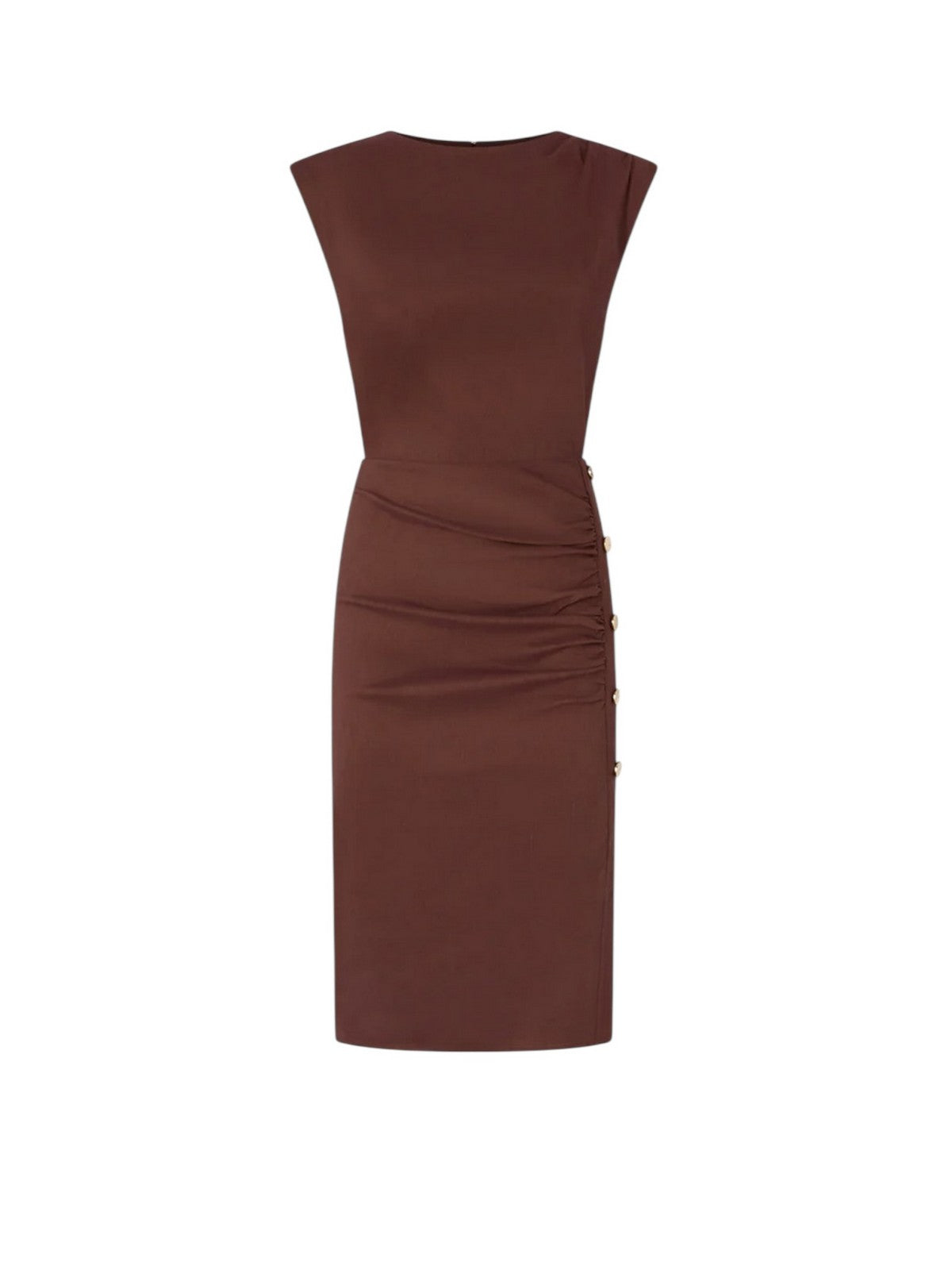 PINKO Abito Donna ALISSA ABITO LINO STRETCH 106521-A34I L78 MARRONE TERRA X PIANTE gioboutiqueweb