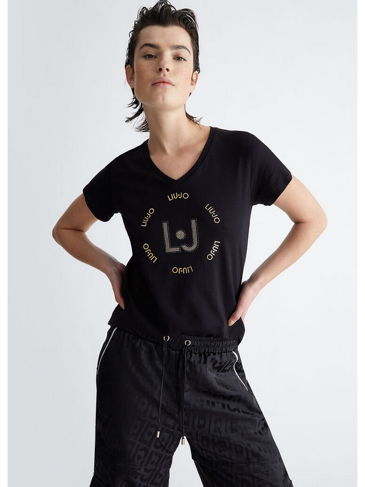 LIU JO SPORT T-Shirt e Polo Donna  TA4137J6040 U9958 Nero gioboutiqueweb