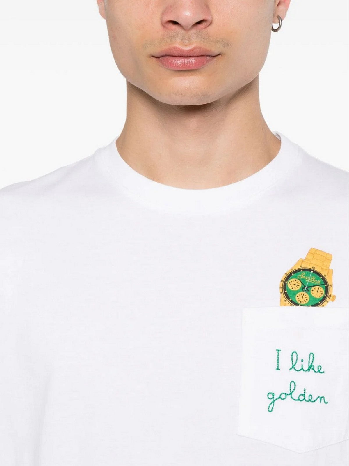 T-shirt MC2 Saint Barth i męski słup Austin 03509f White