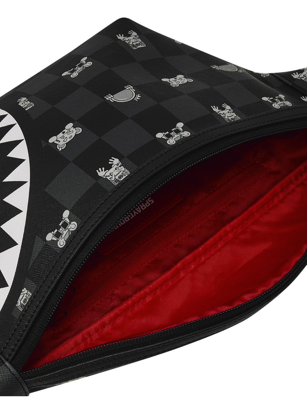 SPRAYGROUND Marsupio Unisex adulto GRAY PEEKING CHARACTER CHECK SAVVY CROSSBODY 910B8912NSZ Nero