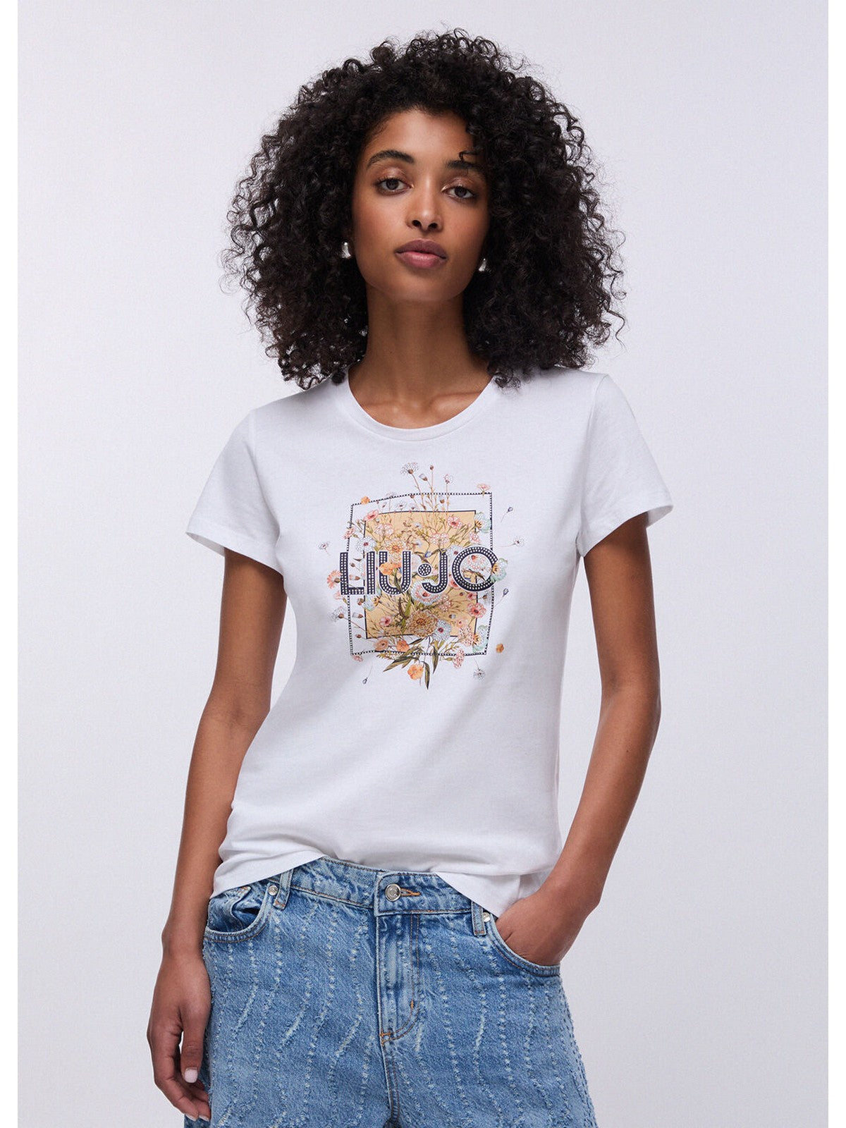 LIU JO WHITE T-shirt Donna  WA6493JS923 P9604 Bco LiuJo foulard bl gioboutiqueweb