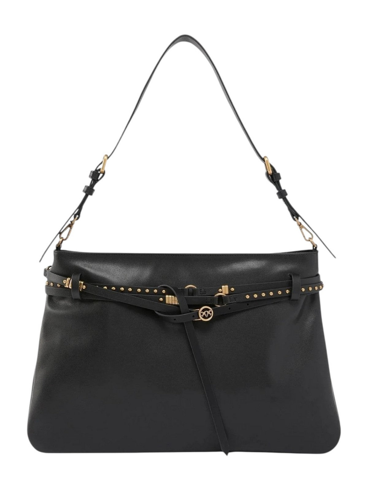 PINKO Borsa Donna BELT BAG BIG VITELLO MORBIDO 105903-A0QO Z99Q NERO-ANTIQUE GOLD gioboutiqueweb