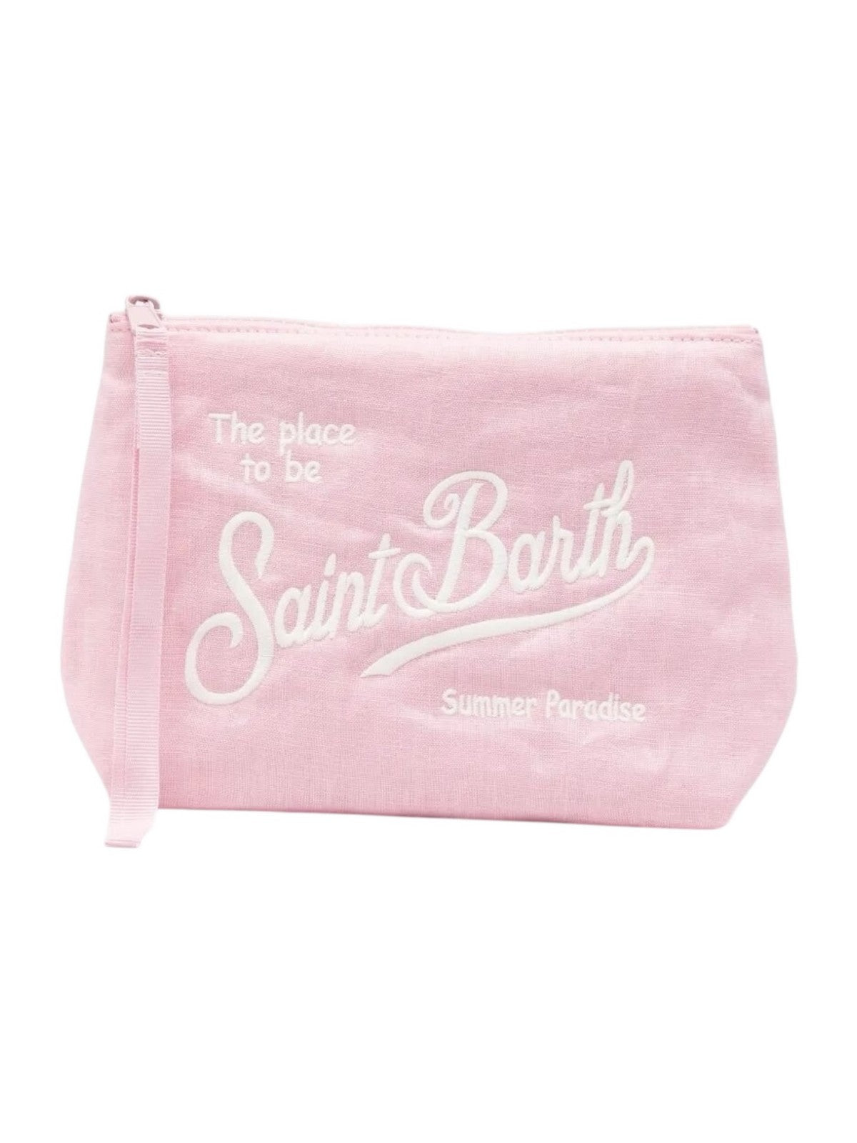 MC2 SAINT BARTH Pochette Unisex adulto  ALINE SOFT LINEN 01280L VINTAGE 21 PINK EMB gioboutiqueweb