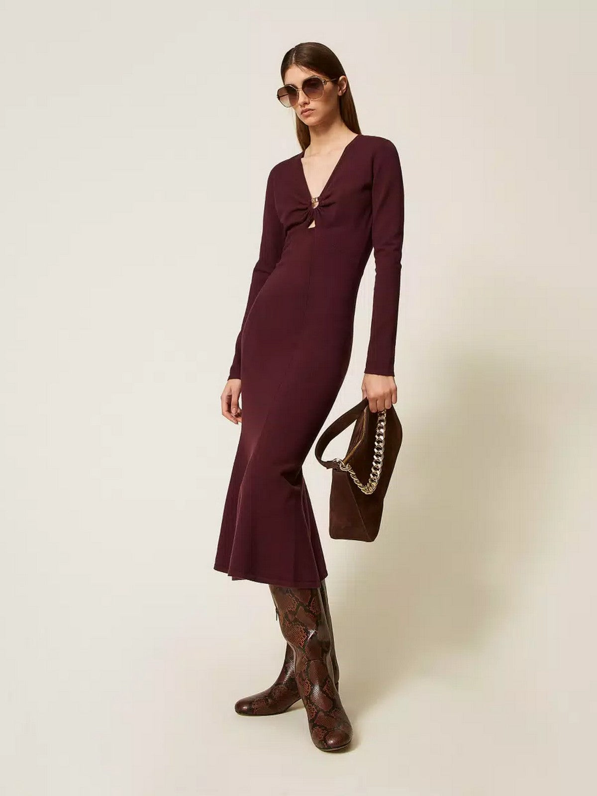 TWINSET Abito Donna MIX VISCOSE NEW FIT 252TP3140 05609 WINETASTING gioboutiqueweb