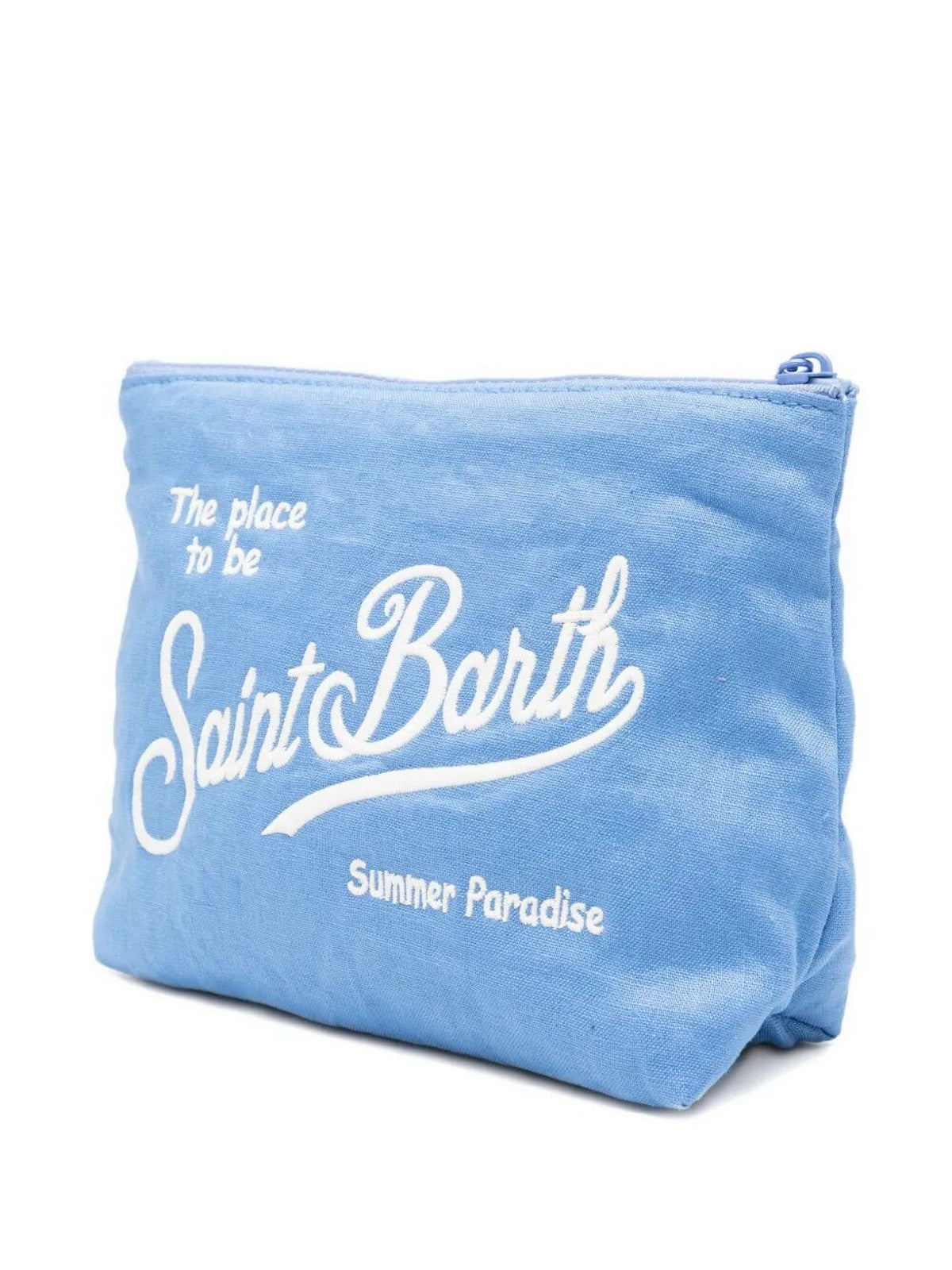 MC2 SAINT BARTH Pochette Unisex adulto  ALINE SOFT LINEN 00551L VINTAGE 17M CLOUD BLUE EMB