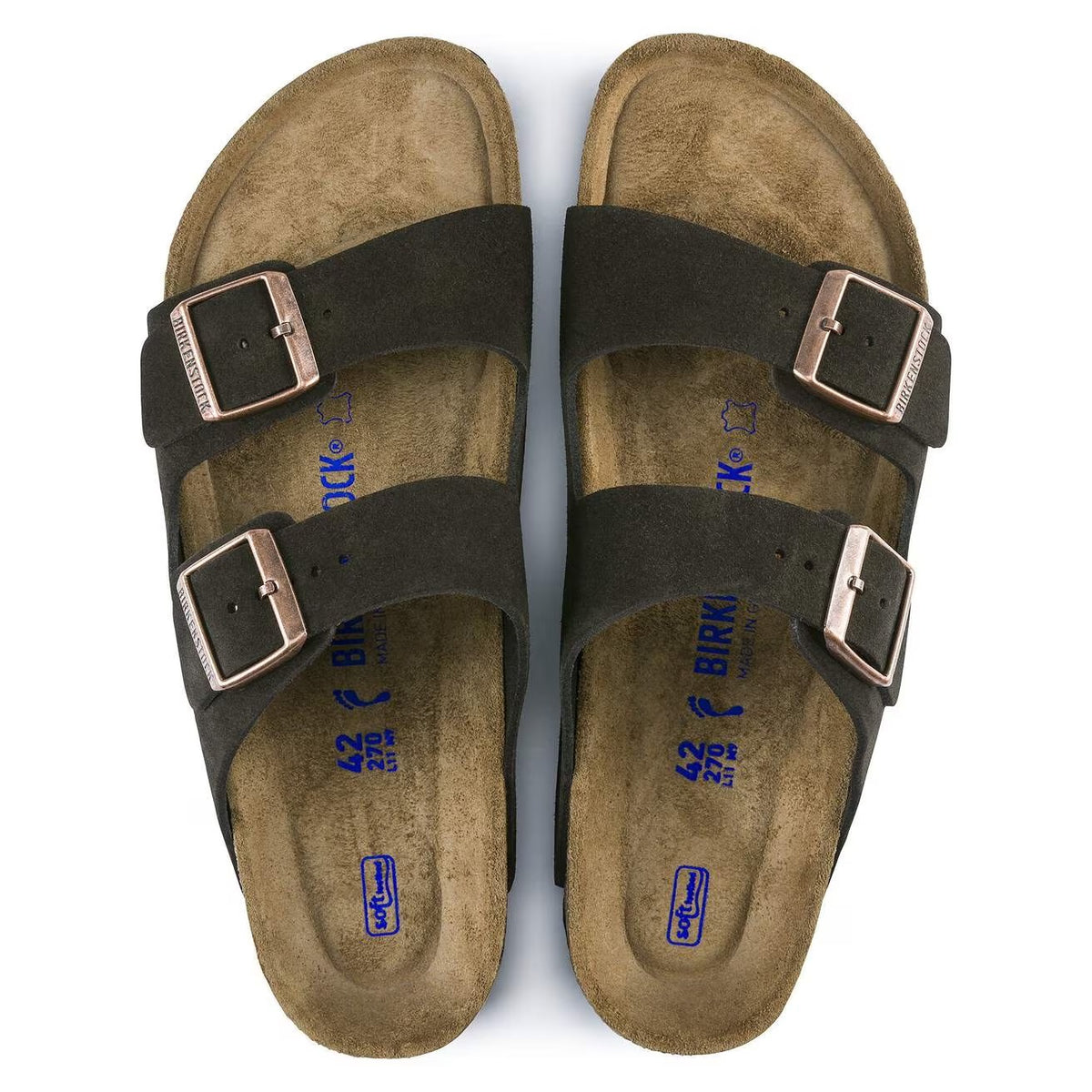 BIRKENSTOCK Sandalo Unisex adulto Arizona SFB mocca, Suede Leather 951313 MOCCA