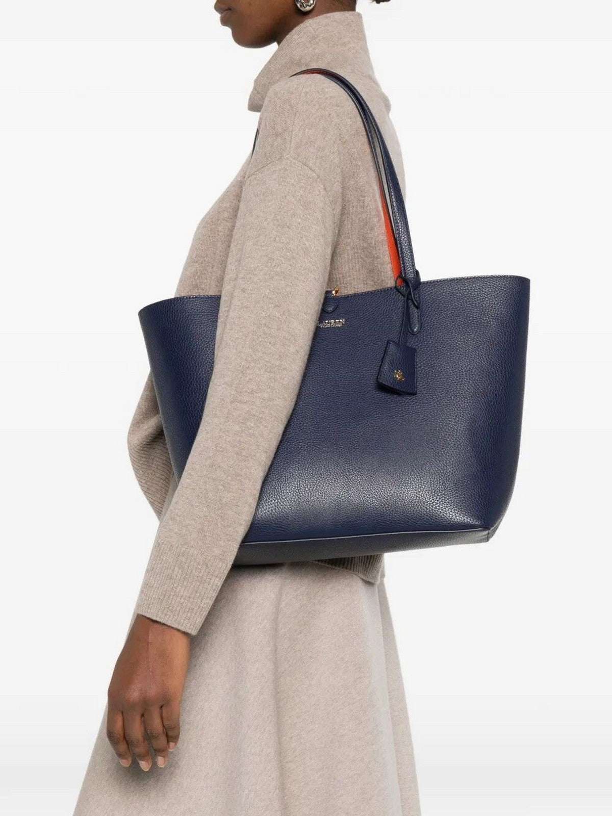 LAUREN RALPH LAUREN Borsa Donna RVRSBLE TOTE-TOTE-MEDIUM 431795329 079 REFINED NAVY/DUSK ORANGE