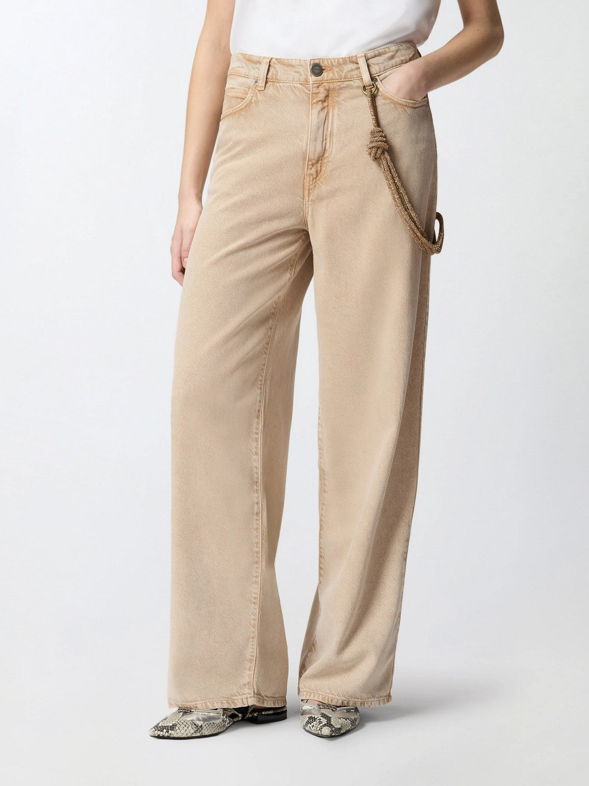 PINKO Jeans Donna LAURYN LOOSE BULL 104601-A33R C88 BEIGE-MACROCISTIDE gioboutiqueweb