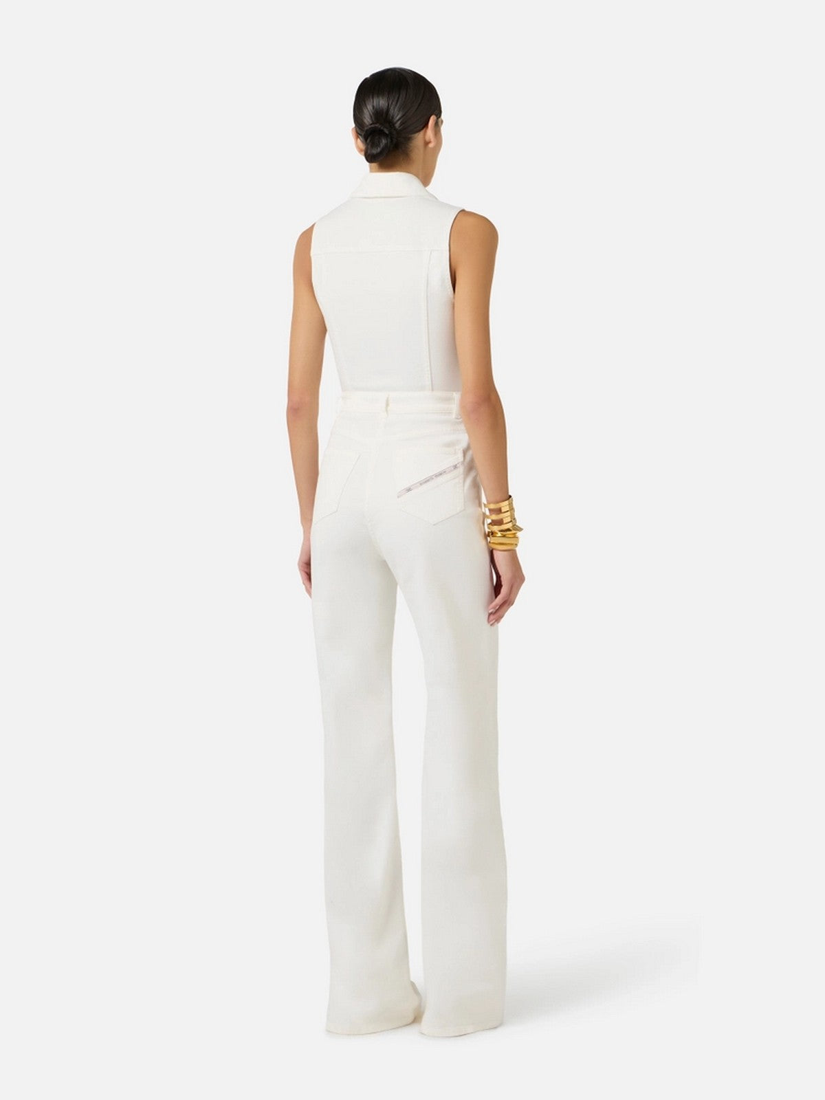 ELISABETTA FRANCHI Tuta Donna  TJ45N61E2 360 Avorio gioboutiqueweb