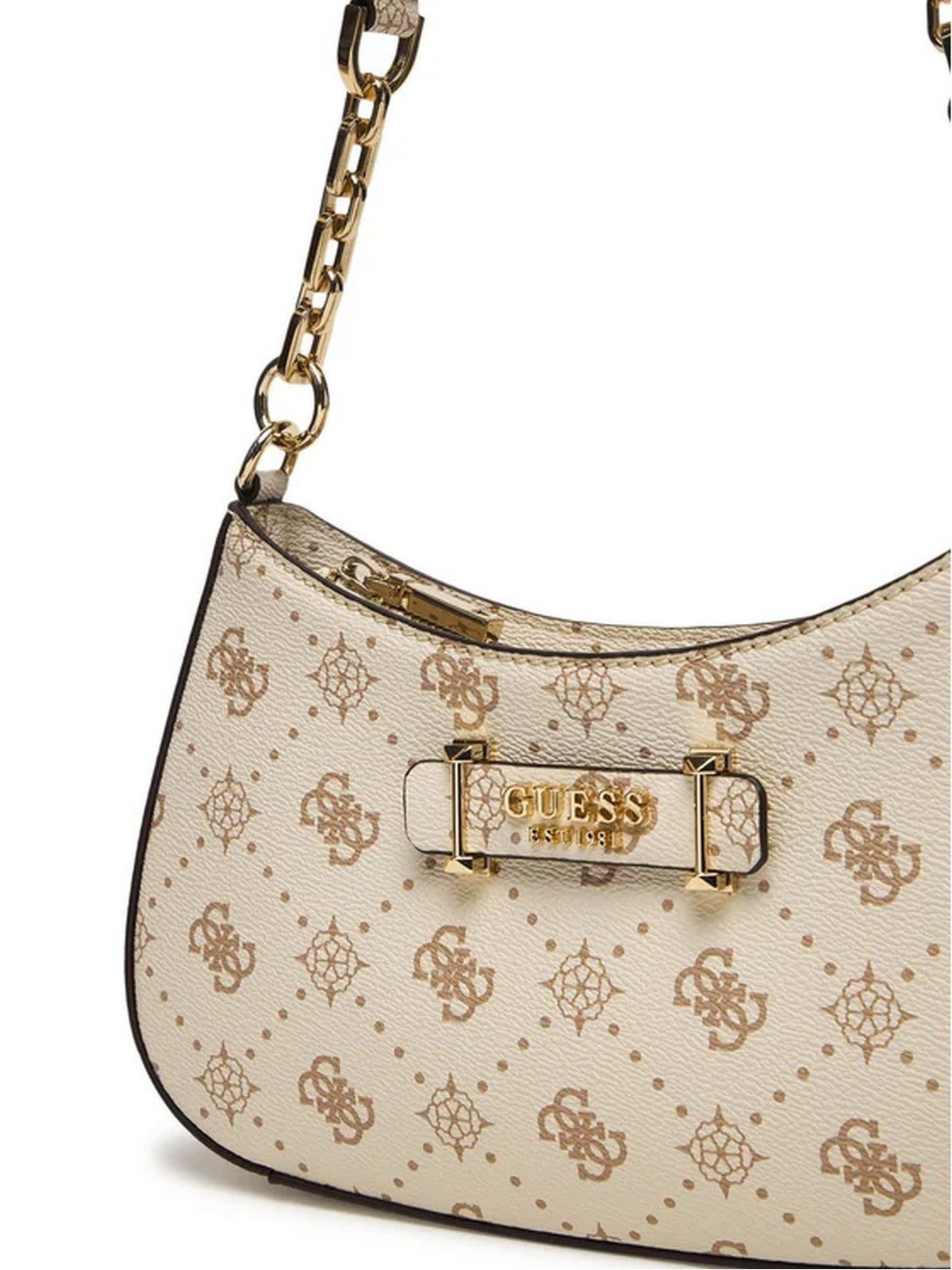 GUESS Borsa Donna CARRIE LOGO TOP ZIP SHLDR BAG HWGP98 98180 VNO VANILLA LOGO gioboutiqueweb