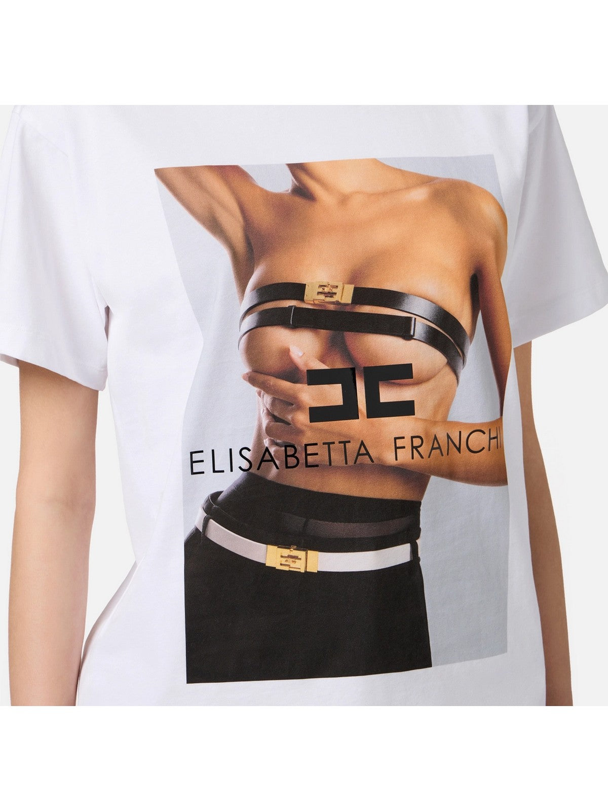 ELISABETTA FRANCHI T-shirt Donna  MA02456E2 270 GESSO gioboutiqueweb