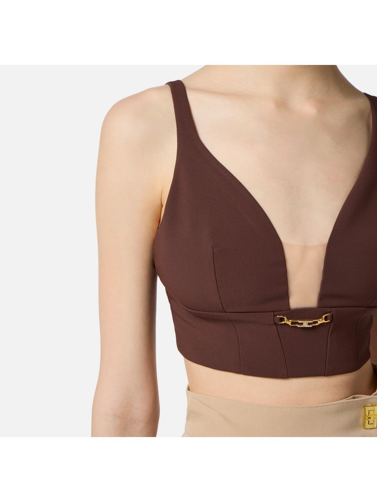 ELISABETTA FRANCHI Top Donna  TO04857E2 EA3 COFFEE