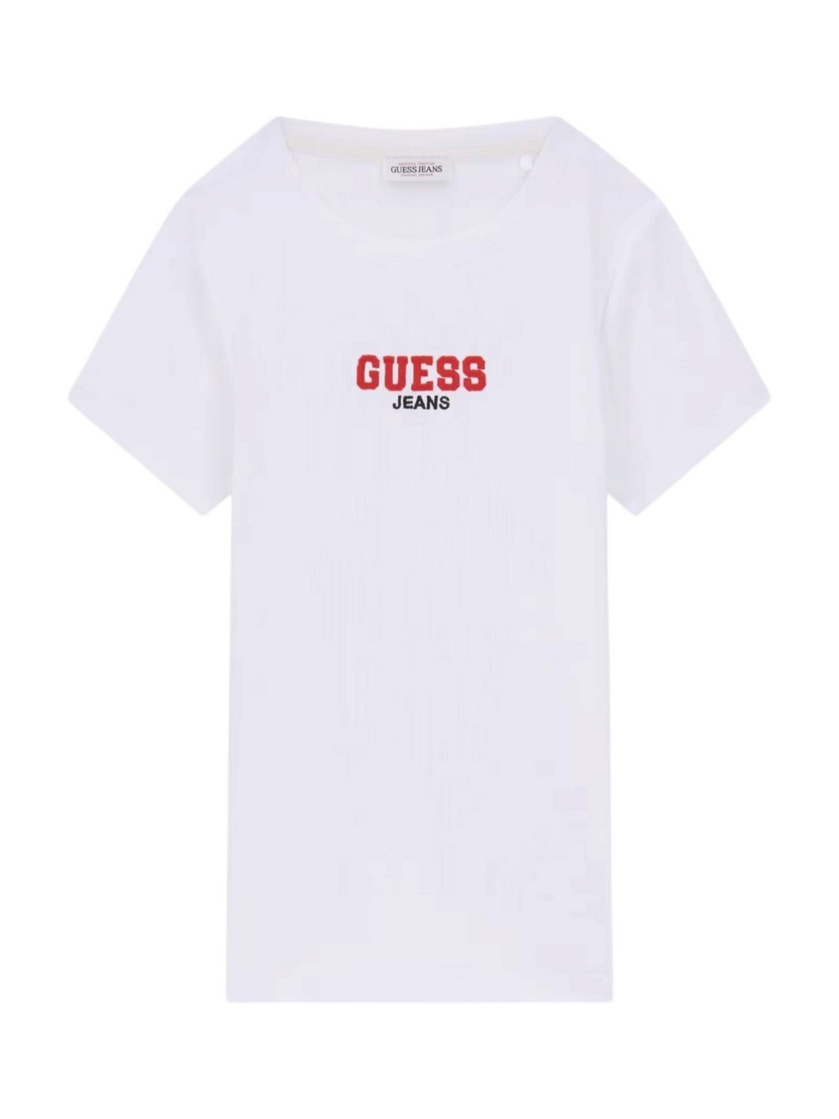 GUESS T-shirt Donna GJ SS CN SLIM RIB EMB TEE W4YI64 KA0H1 G011 PURE WHITE
