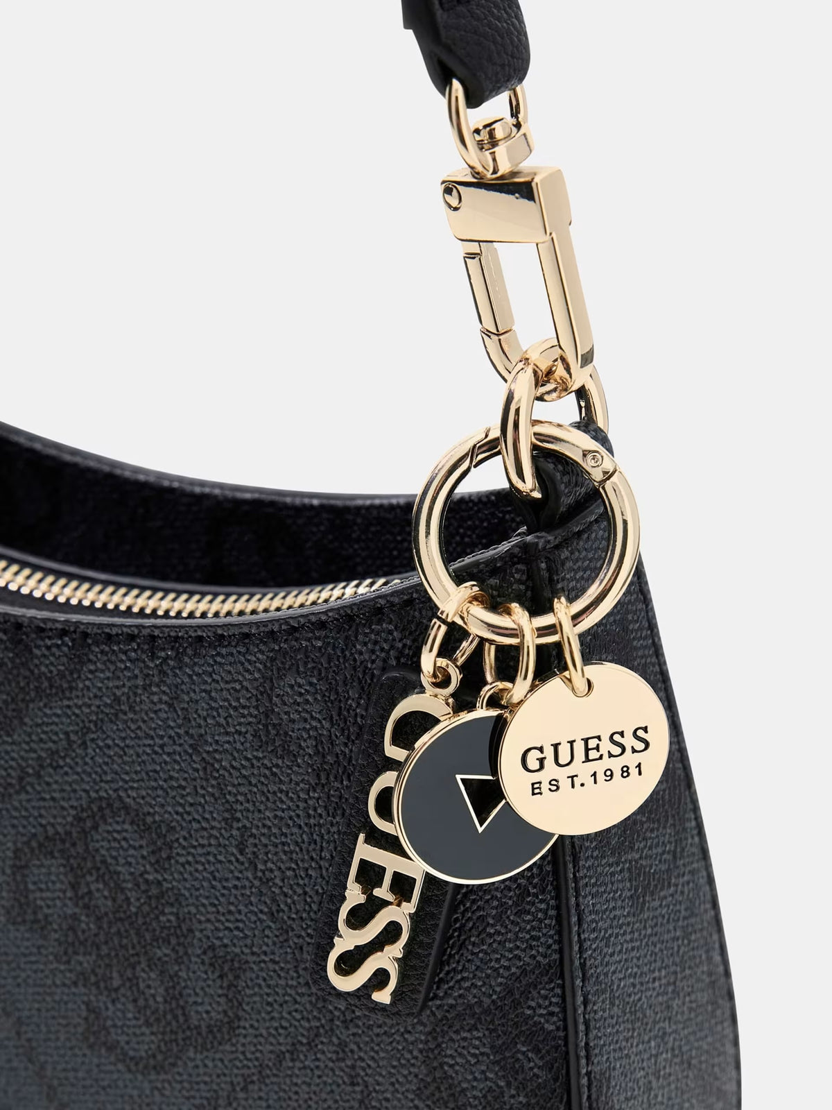 GUESS Borsa Donna NOELLE II TOP ZIP SHOULDER BAG HWSO96 72180 CLO COAL LOGO gioboutiqueweb