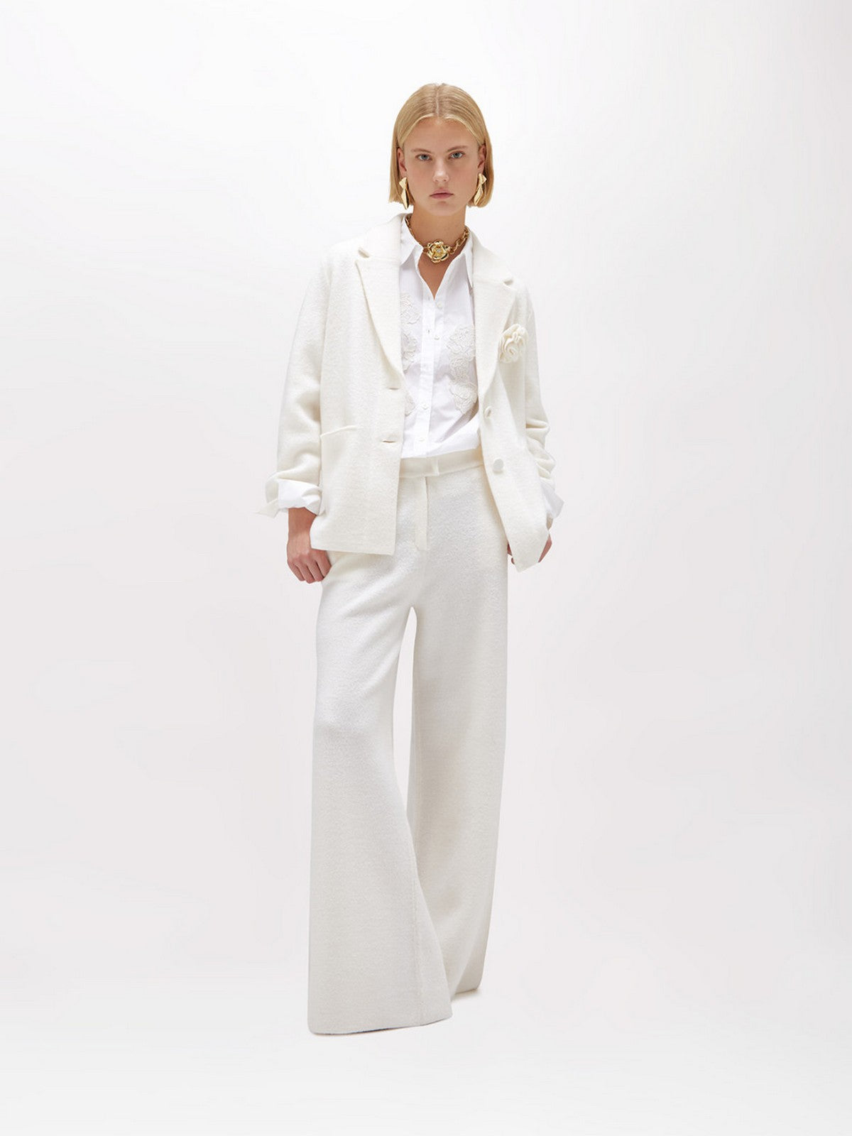 BLUGIRL Pantalone Donna  RF5051MA07R 14300 CHALK gioboutiqueweb