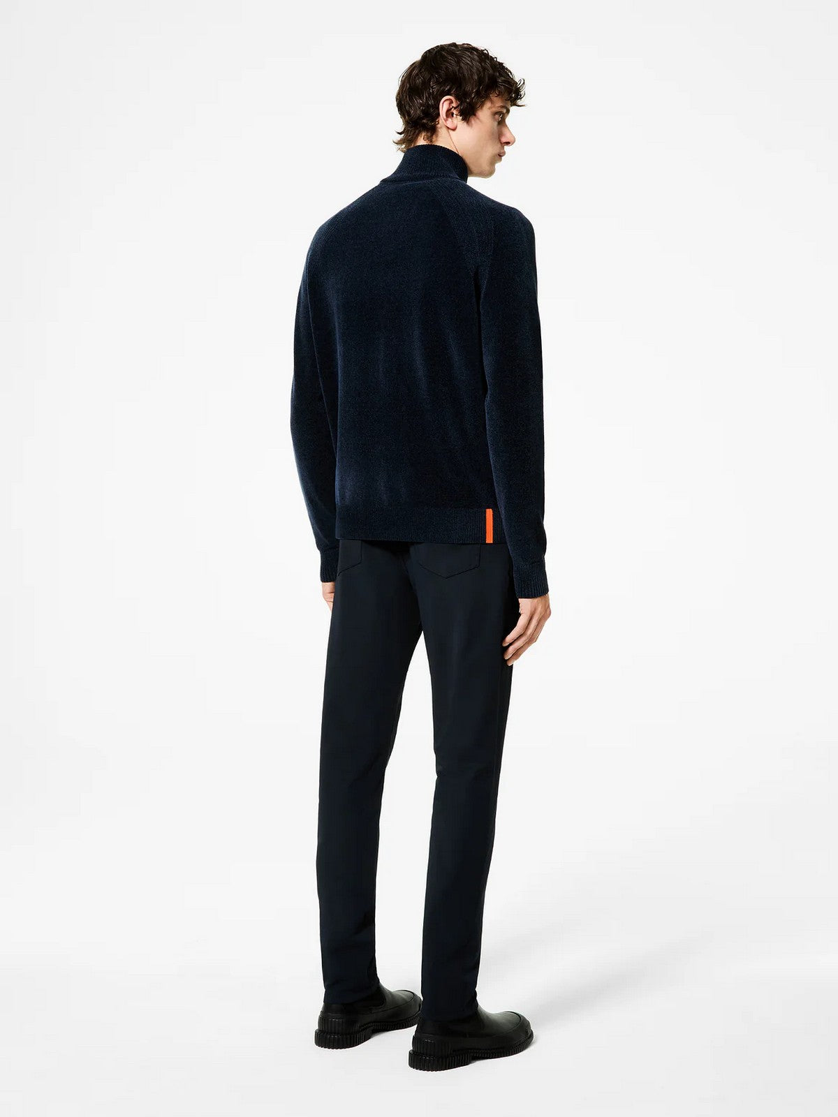 RRD Cardigan Uomo velvet full zip knit W25134 60 60 BLUE BLACK gioboutiqueweb