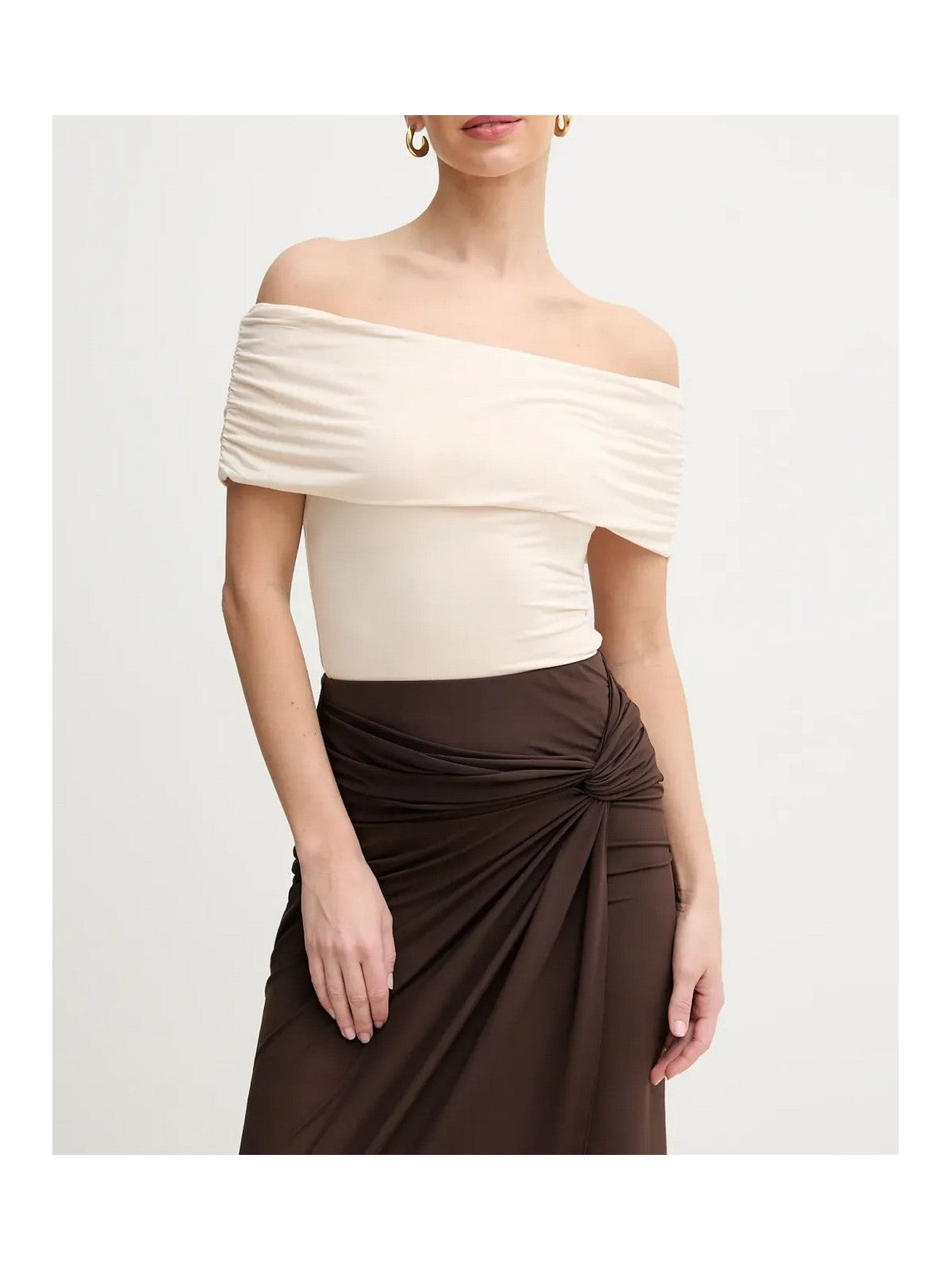 GUESS Top Donna CHARLOTTE OFF SHOULDER TOP W5GP08 KACM2 G1CX BUTTER ICECREAM