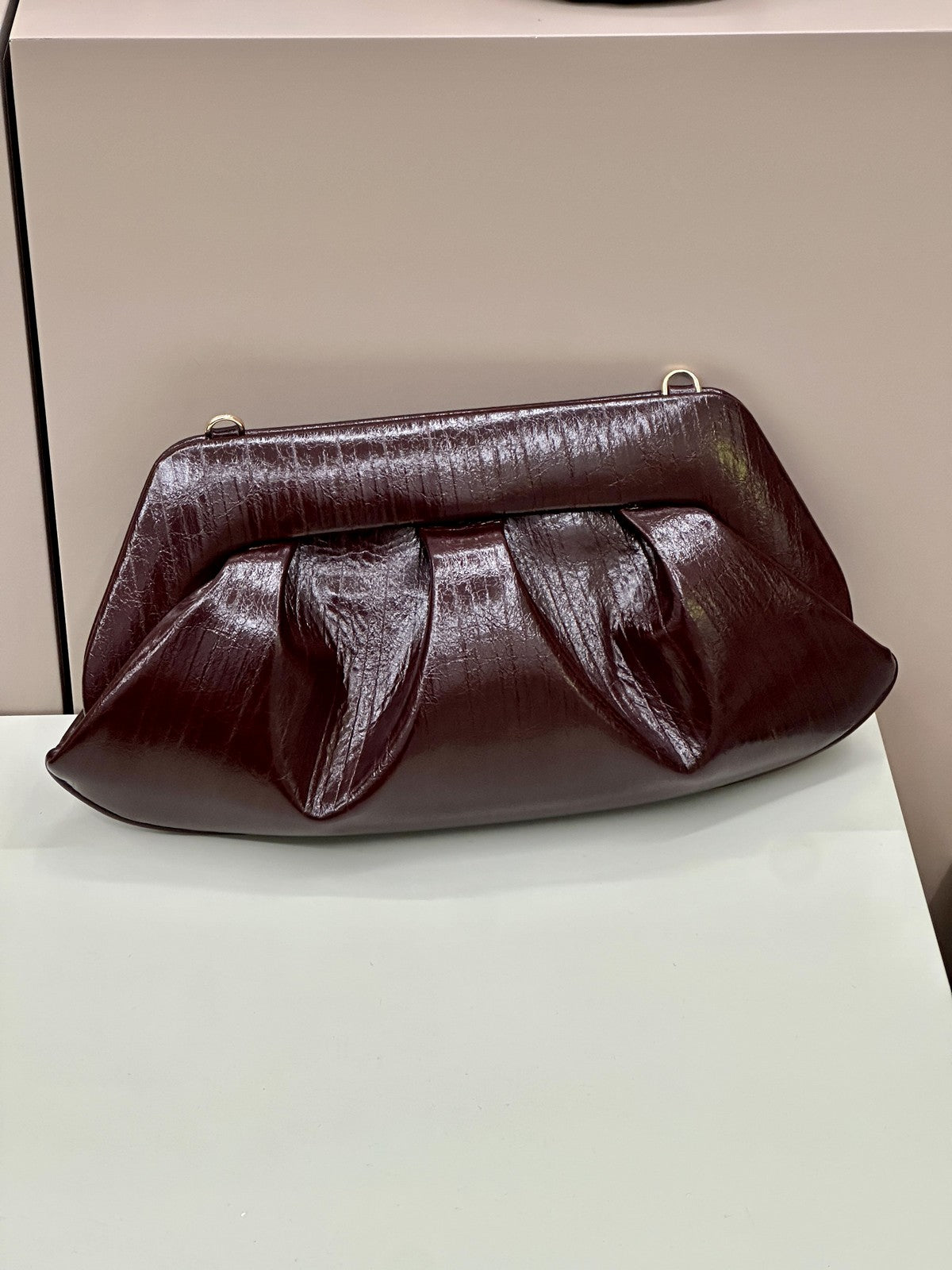 THEMOIRè Borsa Donna BIOS BAGUETTE RIGATO VEGAN FABRIC 261WTMBB0ORVF CHOCOLATE PLUM gioboutiqueweb