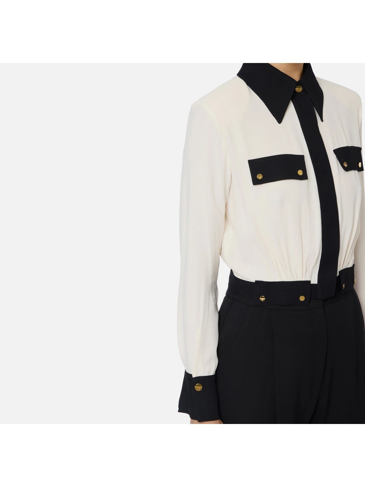 ELISABETTA FRANCHI Camicia Donna  CAT0156E2 EF1 MILK/NERO gioboutiqueweb