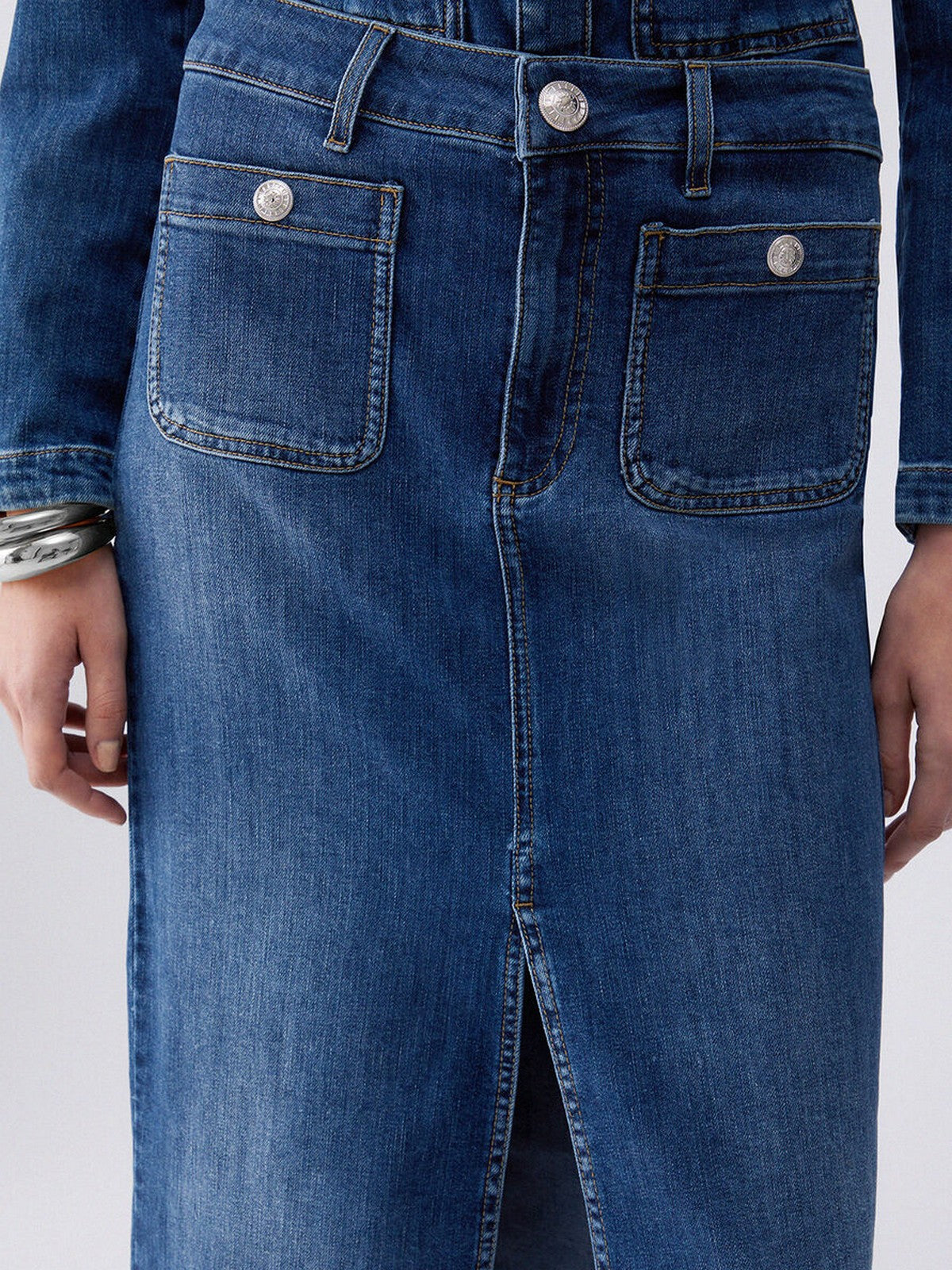 LIU JO BLUE DENIM Gonna Donna  UA6259D0275 78988 Den.Blue dk.buttons gioboutiqueweb