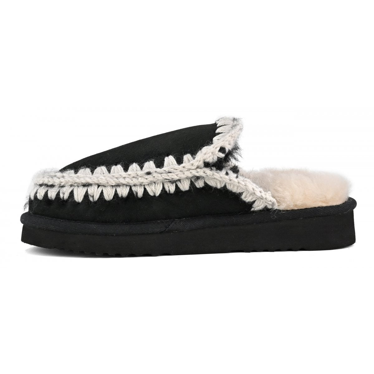 MOU Ciabatta Donna Eskimo slipper MU.FW101125A BKWHI BLACK/WHITE gioboutiqueweb