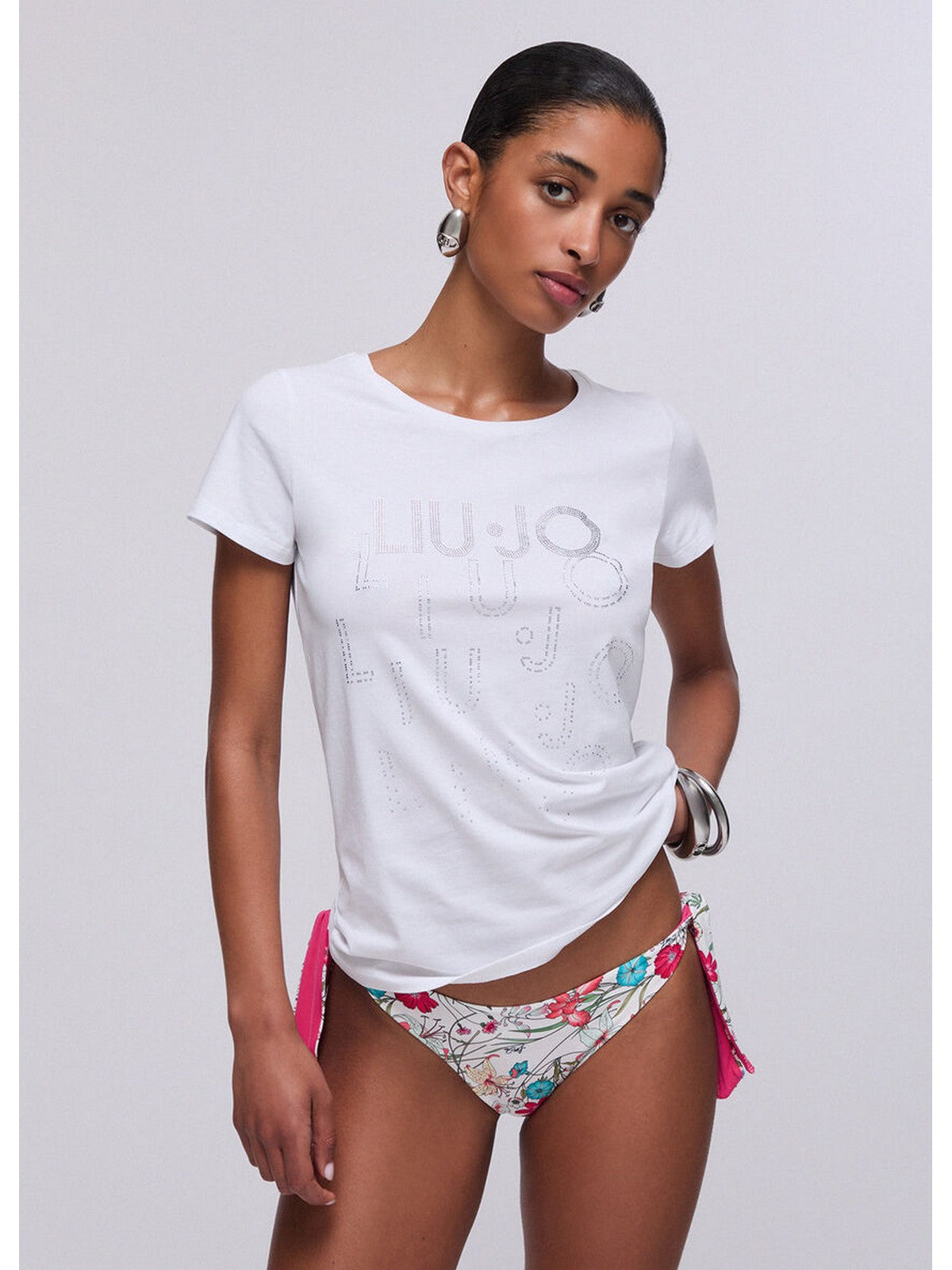 LIU JO BEACHWEAR T-shirt Donna  VA6171JS003 T9550 Bianco/degrade gioboutiqueweb