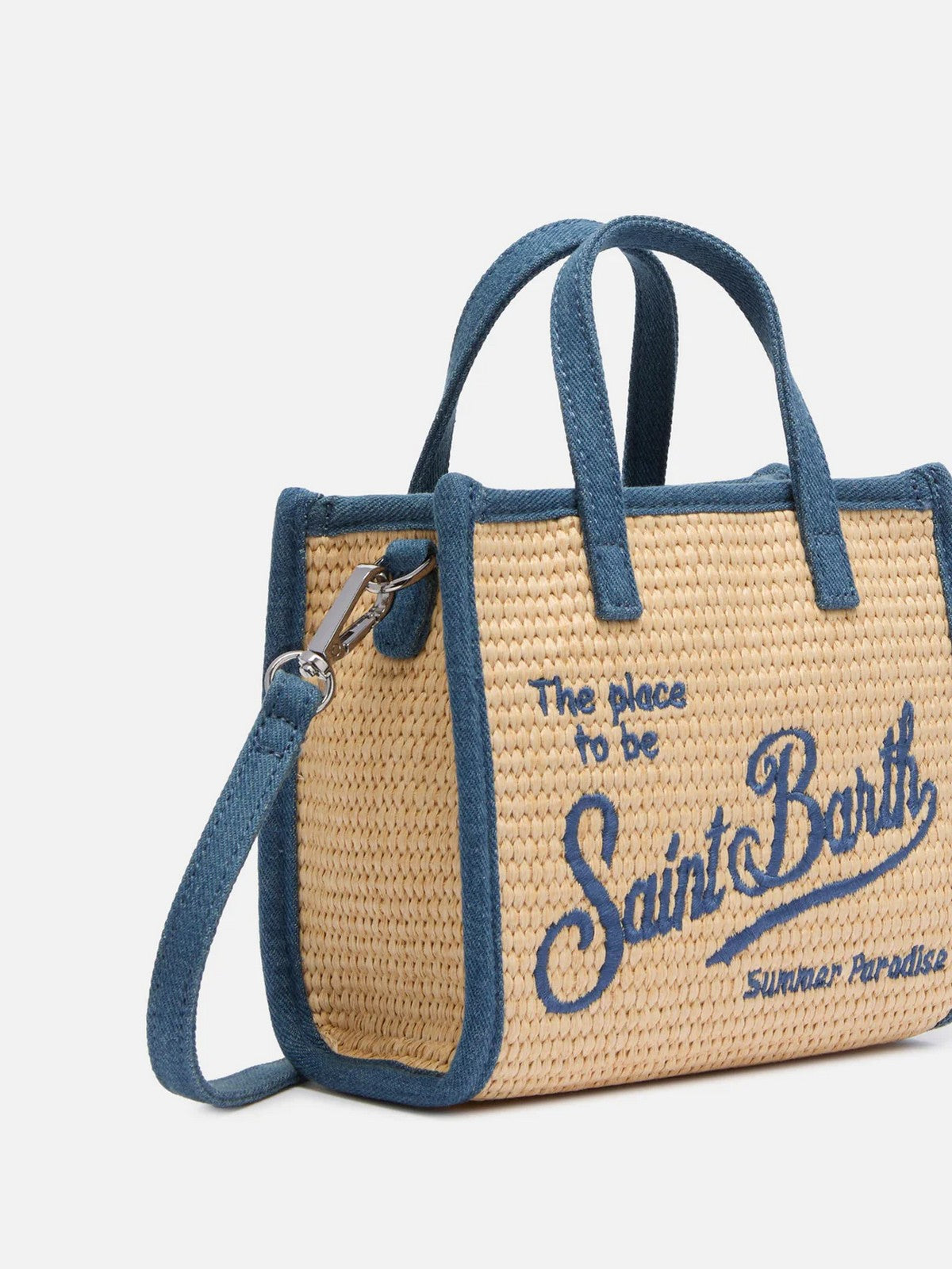 MC2 SAINT BARTH Borsa Donna  VIVIAN MINI STRAW 02778L 11 DENIM EMB
