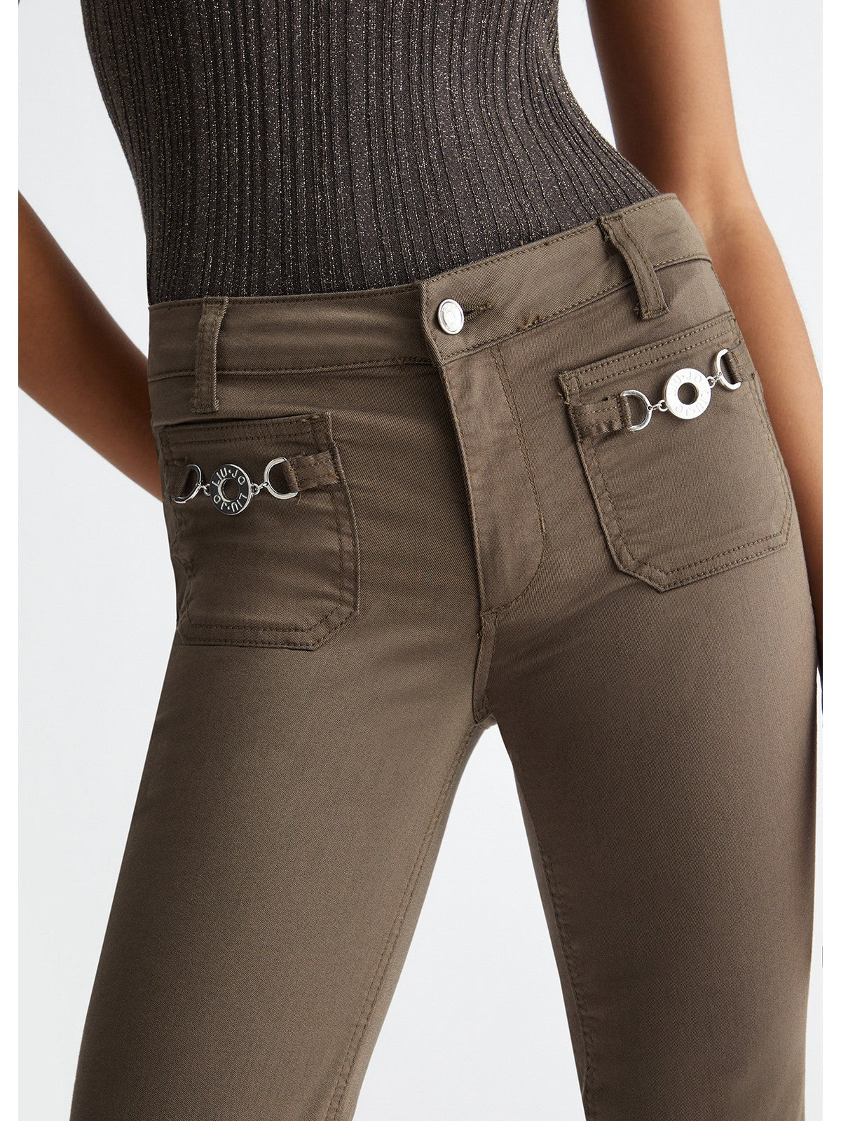 Liu Jo White Woman Pantalone M4291T7144 X0542 Grün