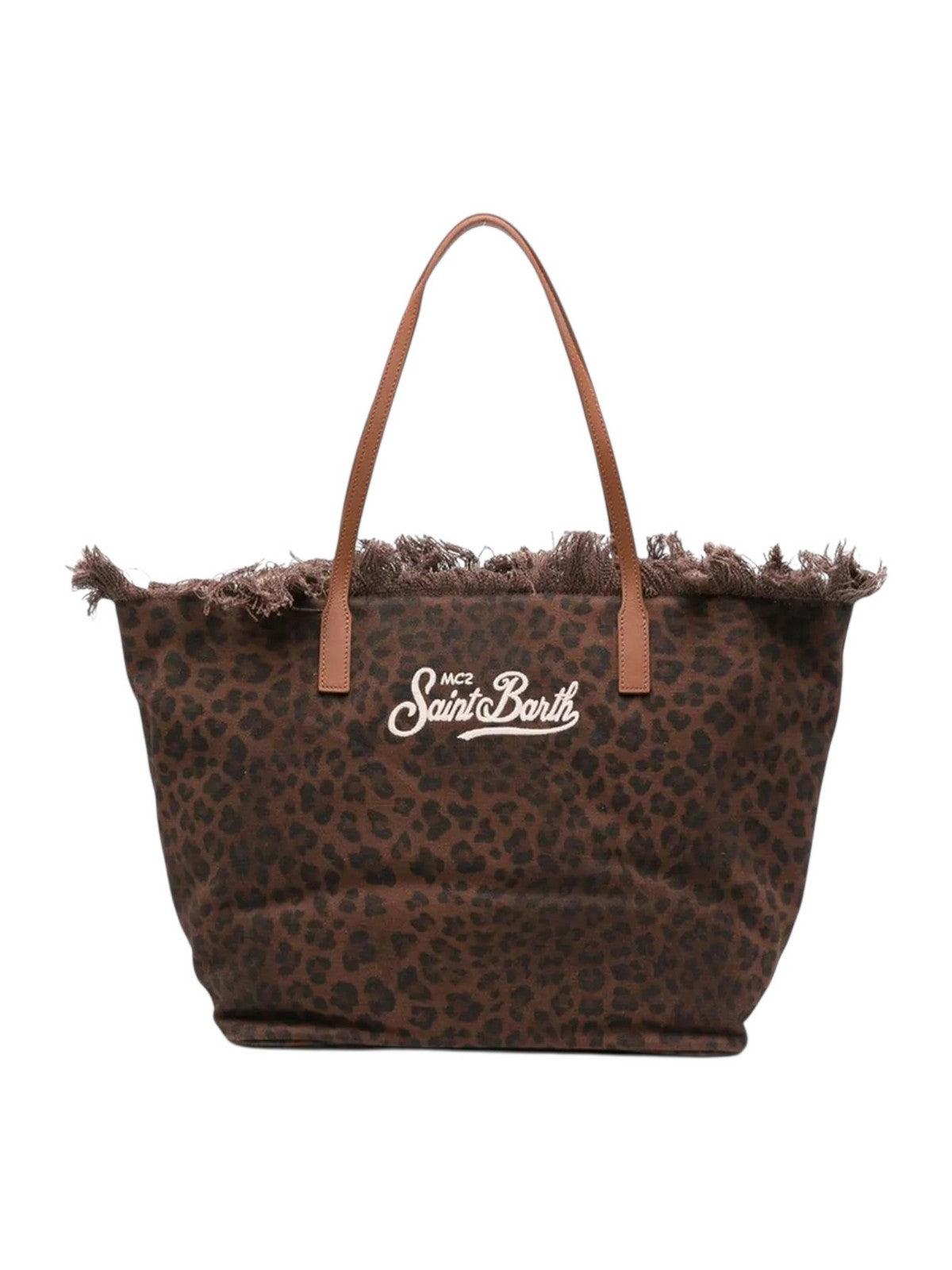 MC2 SAINT BARTH Borsa Donna  CITY BAG FRINGE 00588L CANVAS DARK LEOPARD 18 EMB