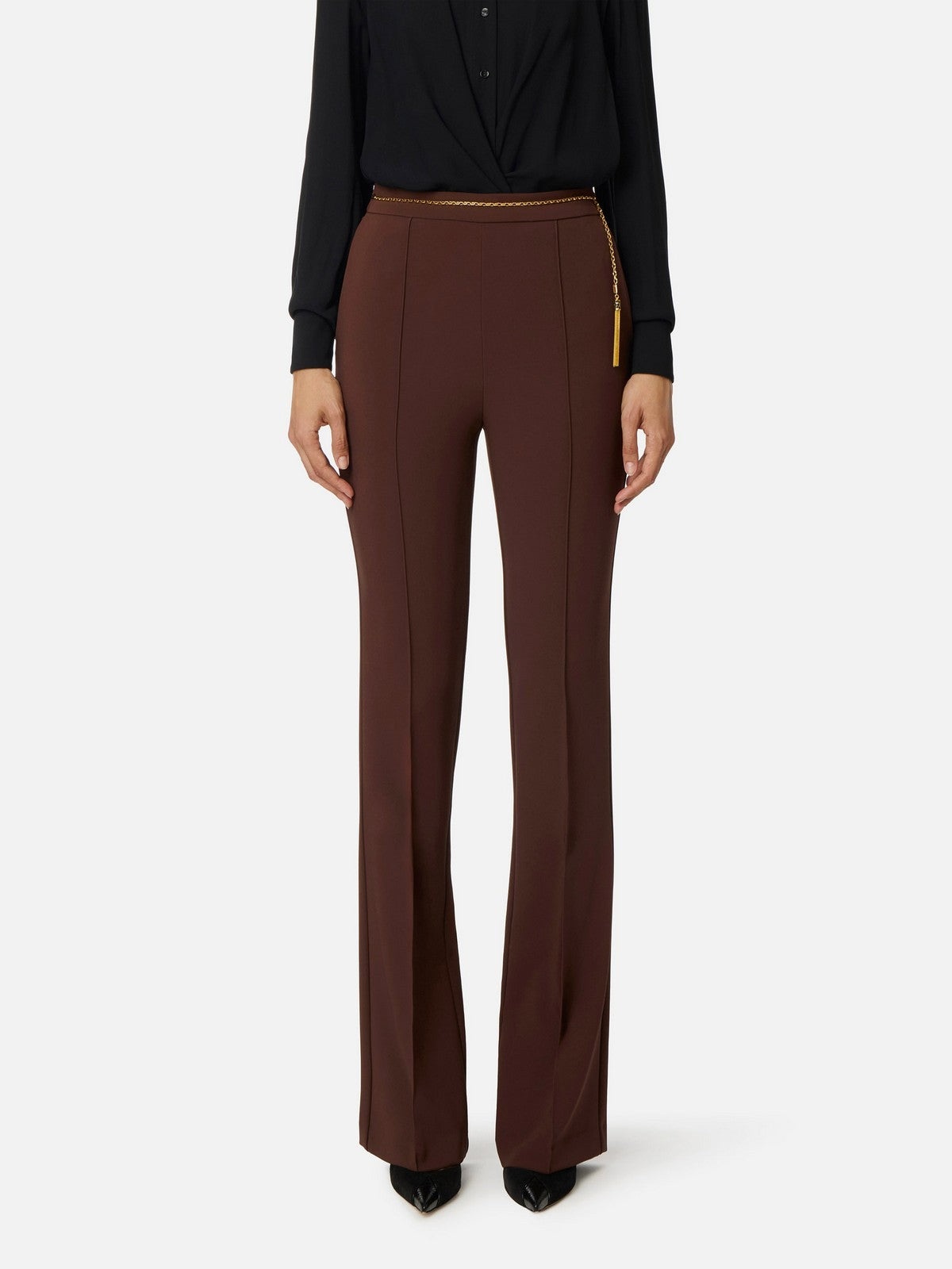 ELISABETTA FRANCHI Pantalone Donna  PA14157E2 EA3 COFFEE gioboutiqueweb