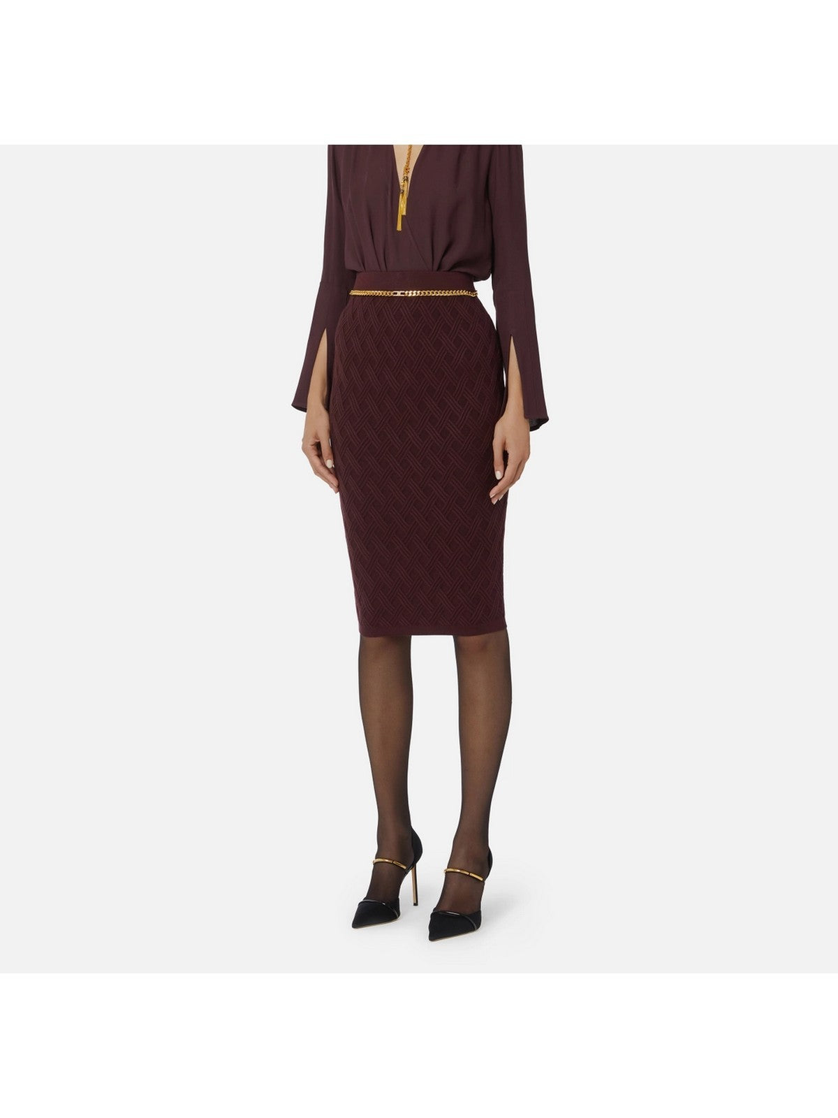 ELISABETTA FRANCHI Gonna Donna  GK20B56E2 EA4 MERLOT