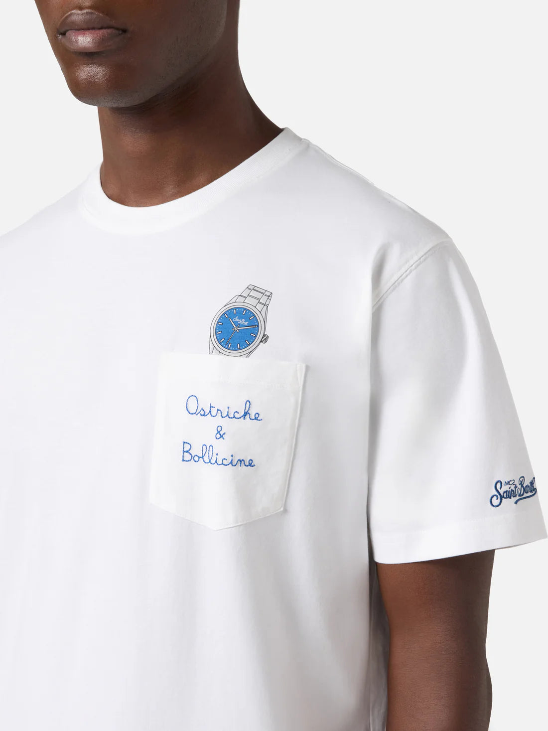 MC2 SAINT BARTH T-shirt Uomo  AUSTIN 04294L OSTRICHE BOLLICINE 01N EMB gioboutiqueweb