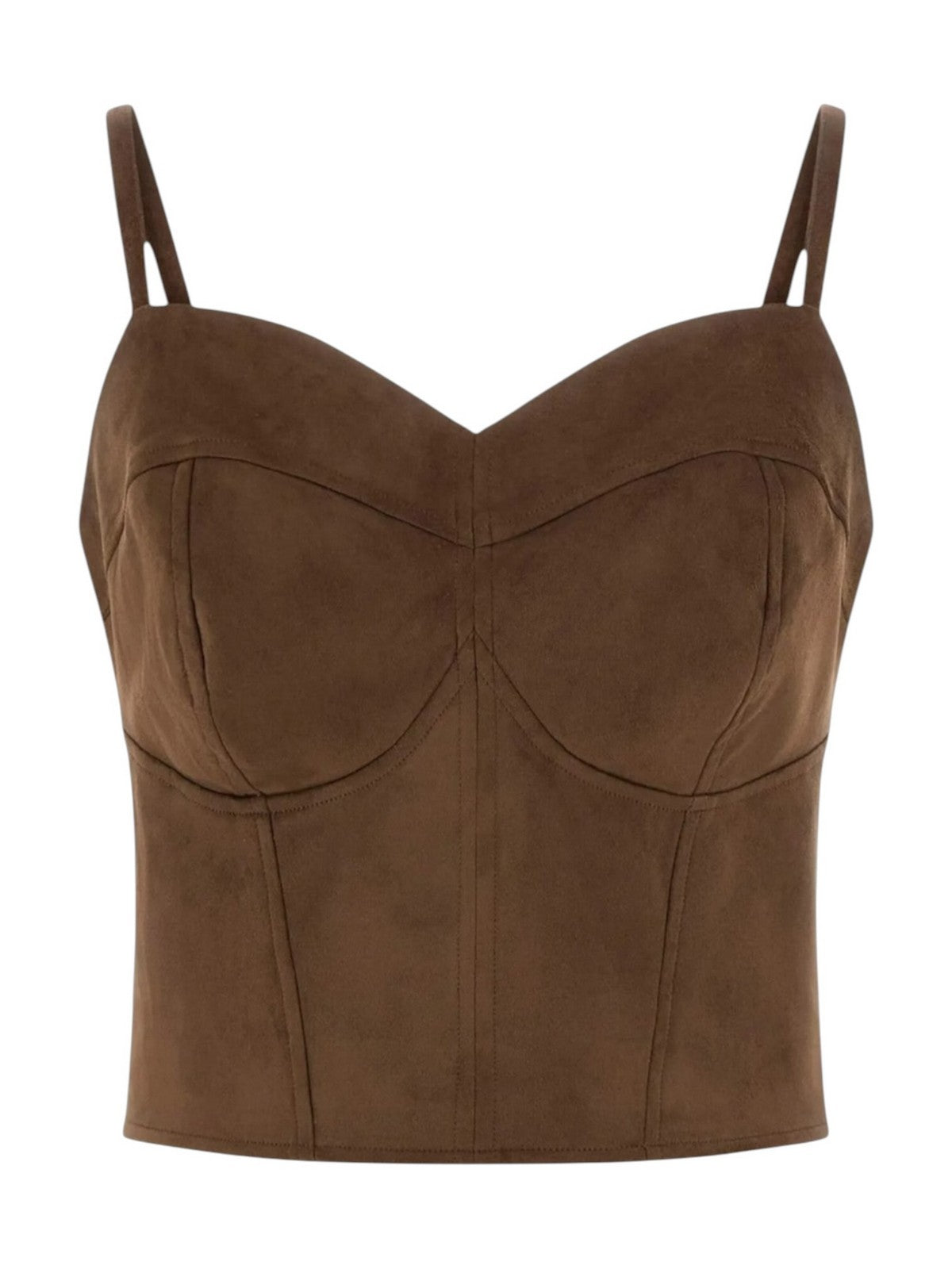 GUESS Top Donna SL NUNZIA CORSET W6RH03 WJ472 G1EA DARK COFFEE gioboutiqueweb
