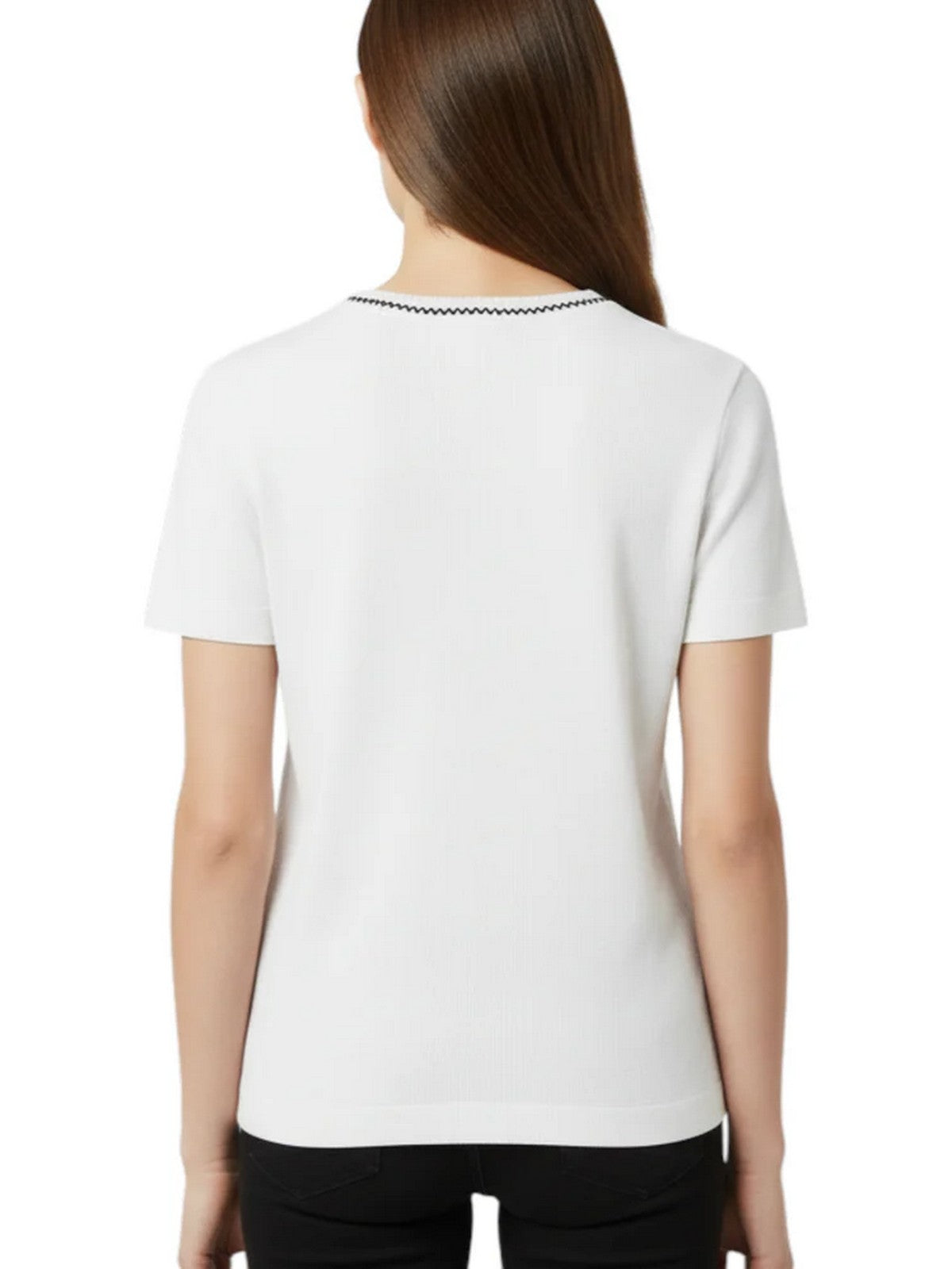 PINKO T-shirt Donna BRUGHERIO T-SHIRT COSTINA LOGO 106815-A3AL ZZ1 BIANCO/NERO gioboutiqueweb