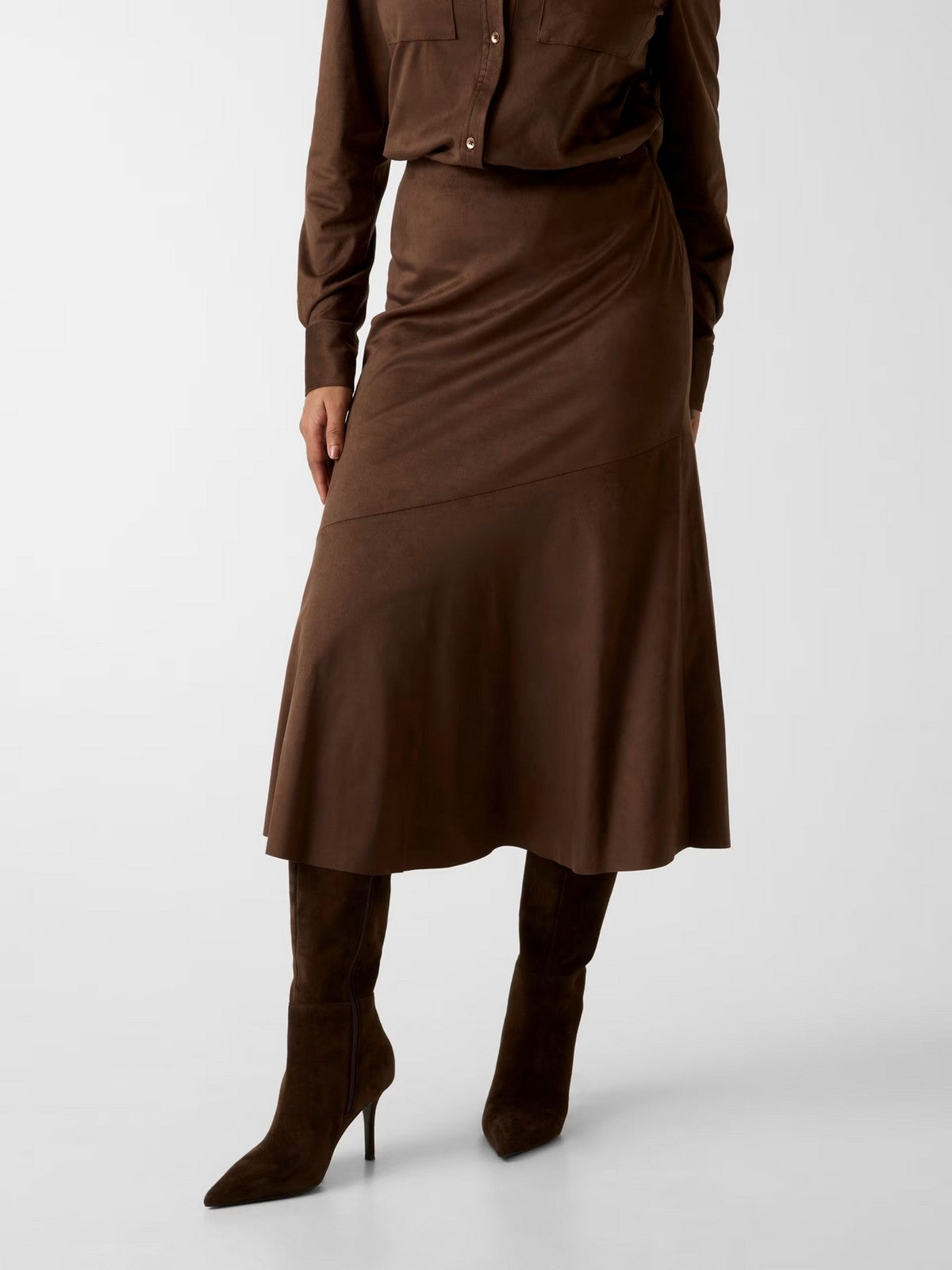 GUESS Gonna Donna NUNZIA LONG SKIRT W6RD15 WJ472 G1EA DARK COFFEE