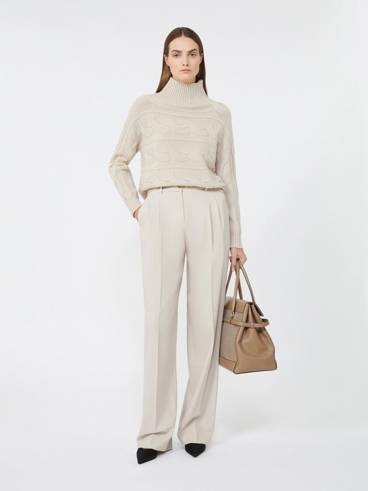 MAX MARA Maglione dolcevita Donna VODKA 2526366042600 002 BEIGE MELANGE