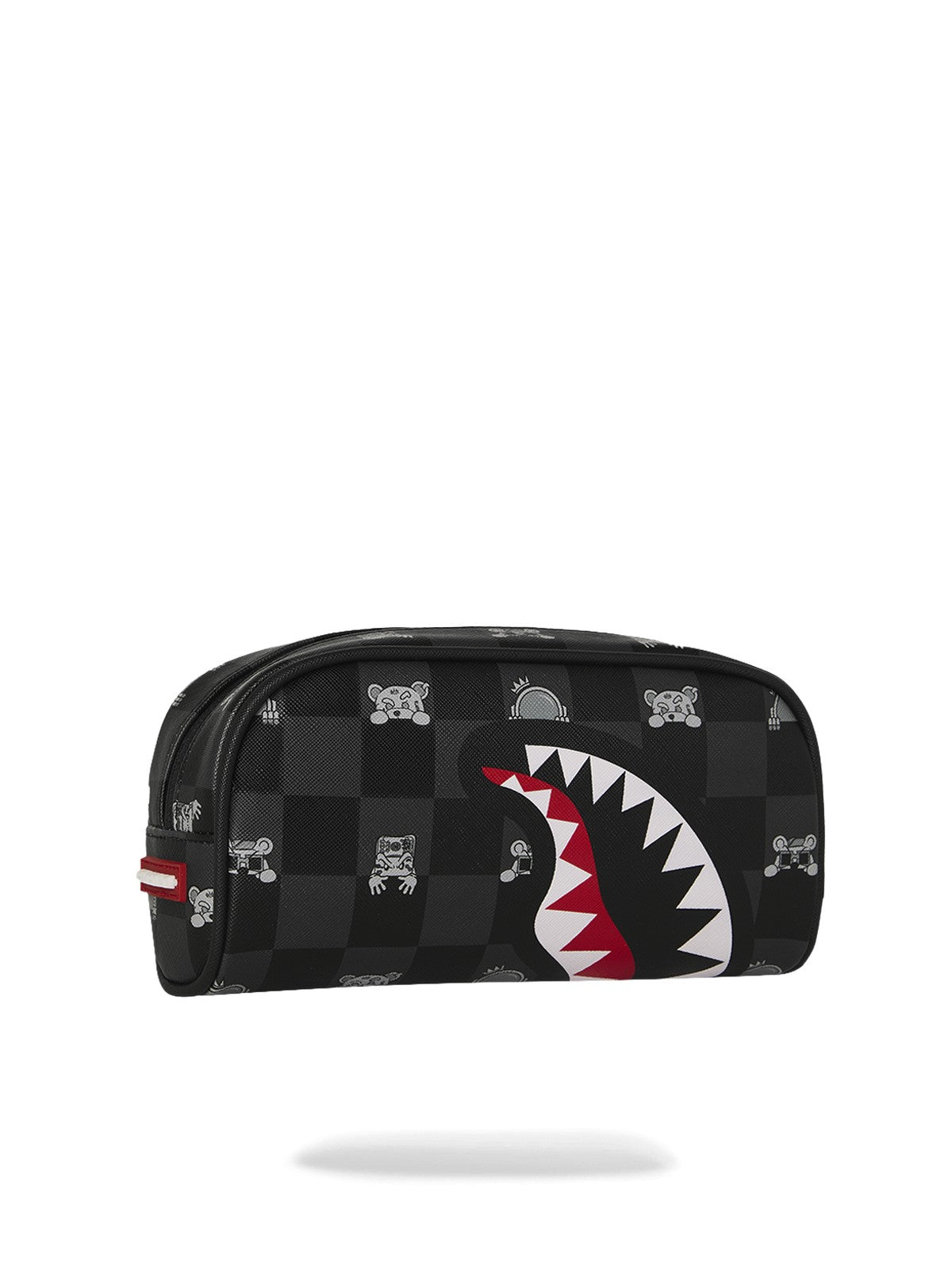 SPRAYGROUND Pochette Unisex adulto GRAY PEEKING CHARACTER CHECK PENCIL POUCH 910B8913NSZ Nero gioboutiqueweb