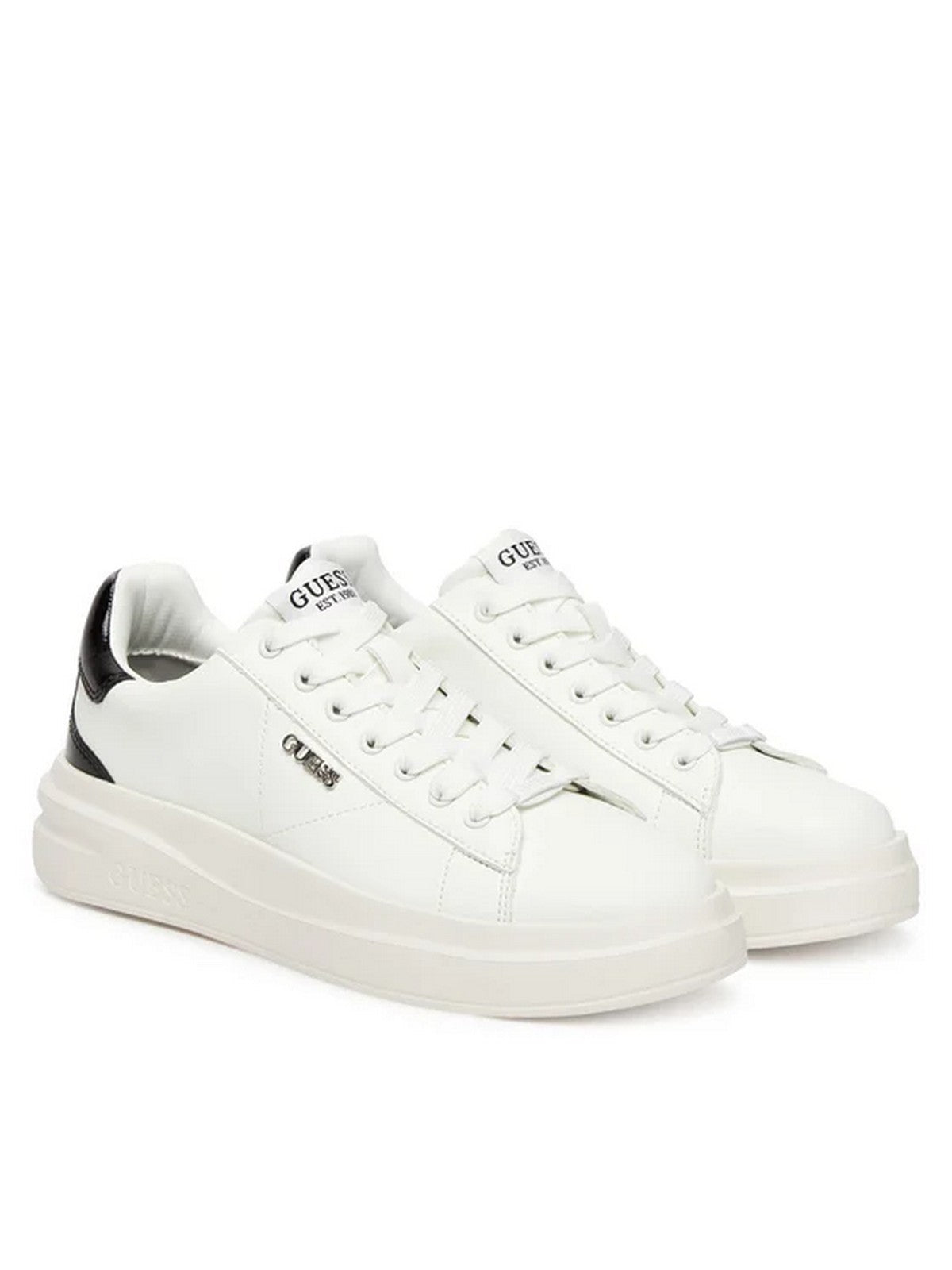 GUESS Sneaker Donna ELBINA10 FLFE10 PEL12 WHIBL WHITE BLACK gioboutiqueweb