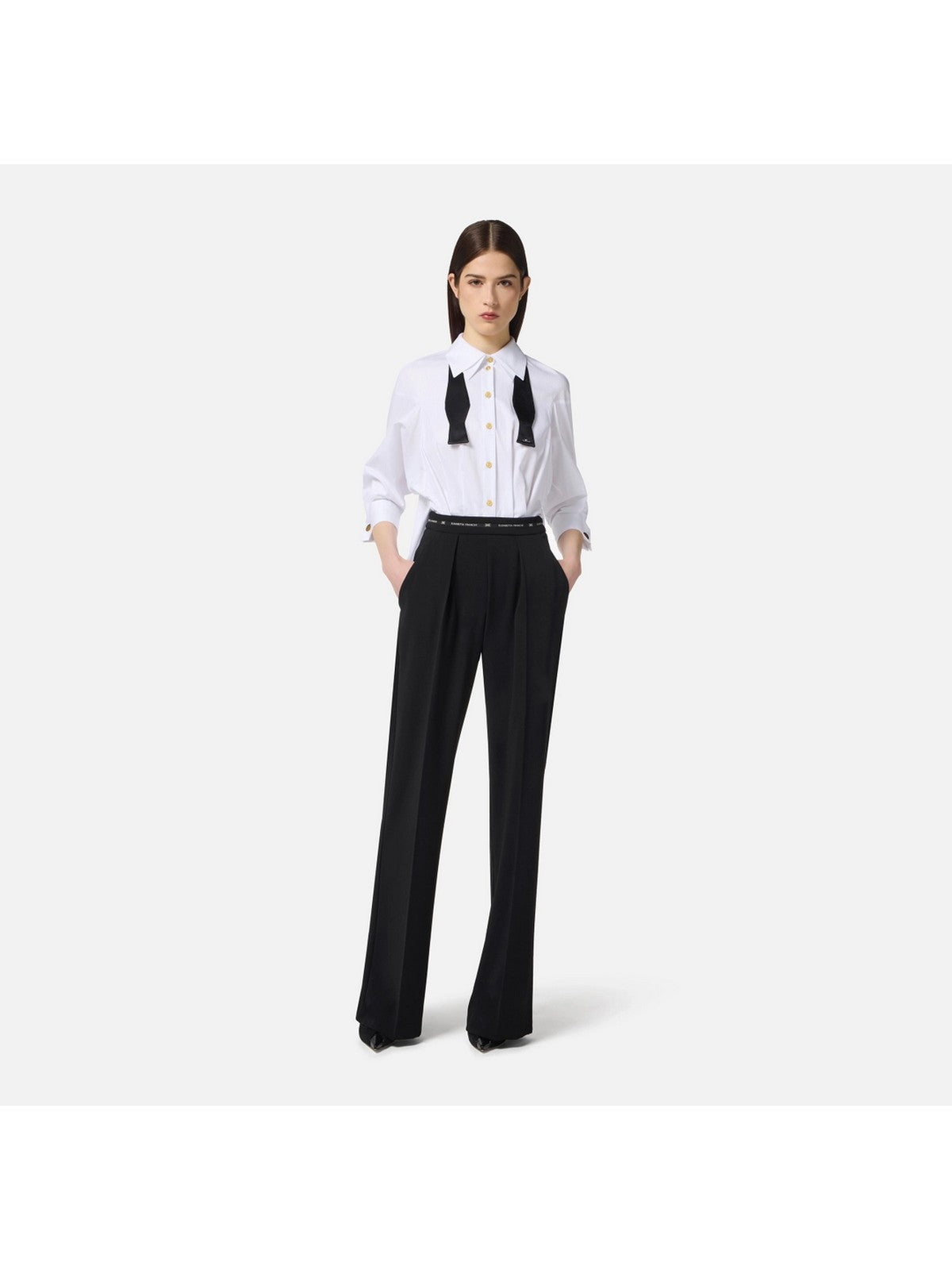 ELISABETTA FRANCHI Tuta Donna  TU05656E2 221 BIANCO/NERO gioboutiqueweb