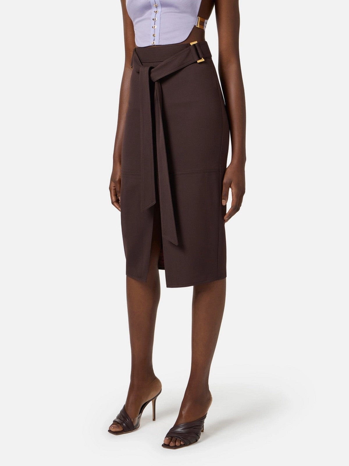 ELISABETTA FRANCHI Gonna Donna  GO17361E2 644 CACAO gioboutiqueweb
