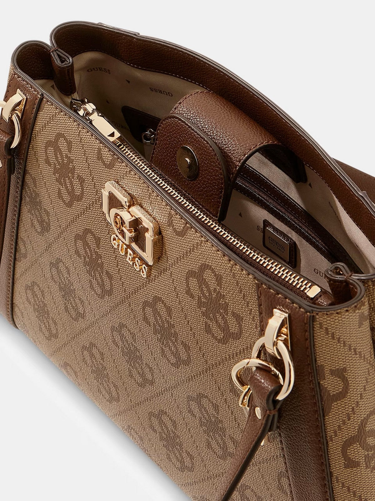 GUESS Borsa Donna KARNILLA LOGO GFRIEND CARRYALL HWOS99 01220 LGW LATTE LOGO/BROWN gioboutiqueweb