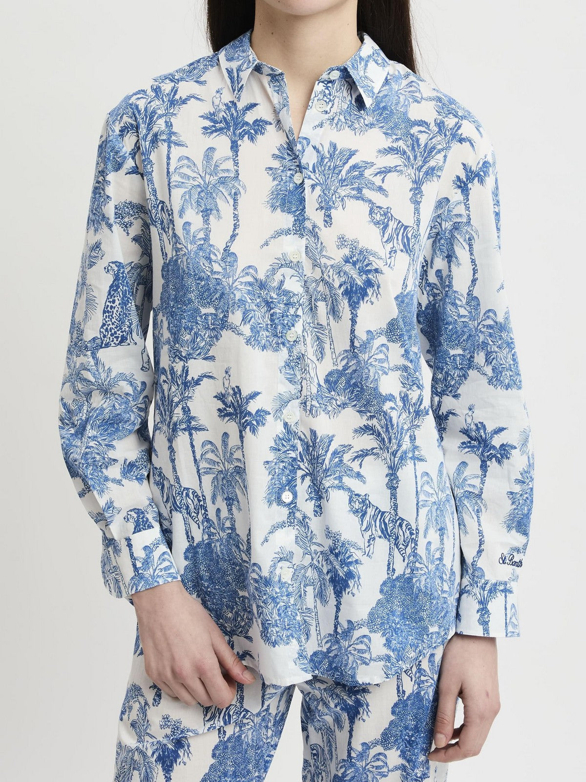 MC2 SAINT BARTH Camicia Donna  BRIGITTE 01288L COTTON JUNGLE OCEANIA 01 gioboutiqueweb