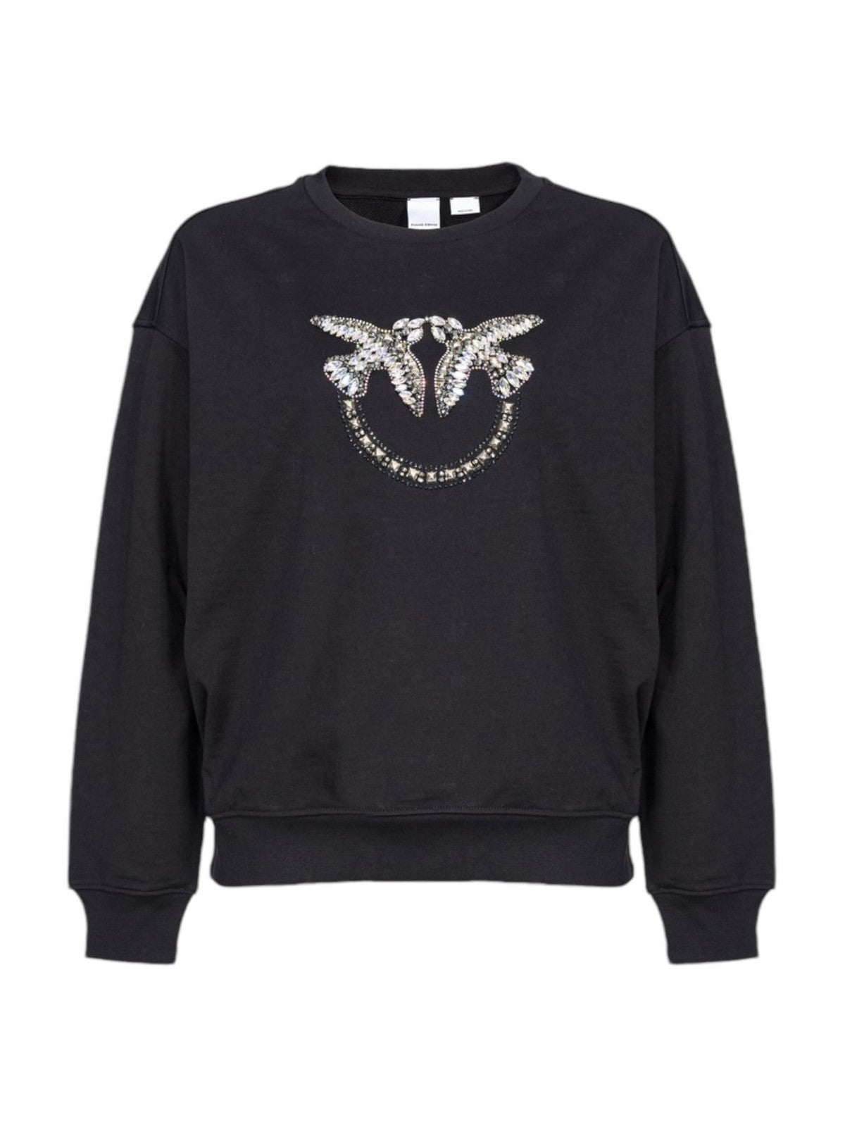 PINKO Felpa Donna Nelly Maglia Felpa Logo Birds 100534-A24F Z99 Nero gioboutiqueweb