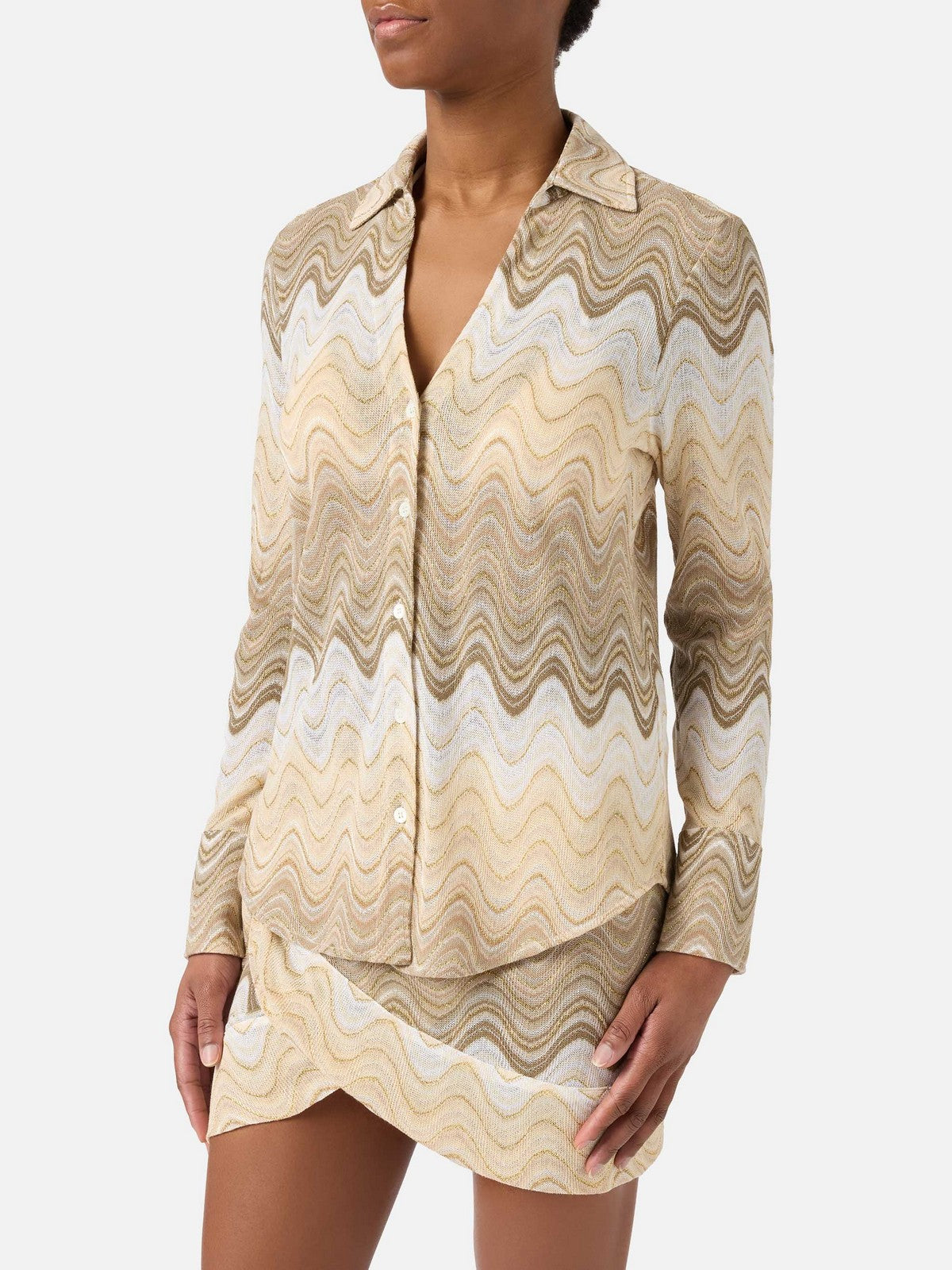 MC2 SAINT BARTH Camicia Donna  JOYS 02022L RACHEL SEA WAVE 11 gioboutiqueweb
