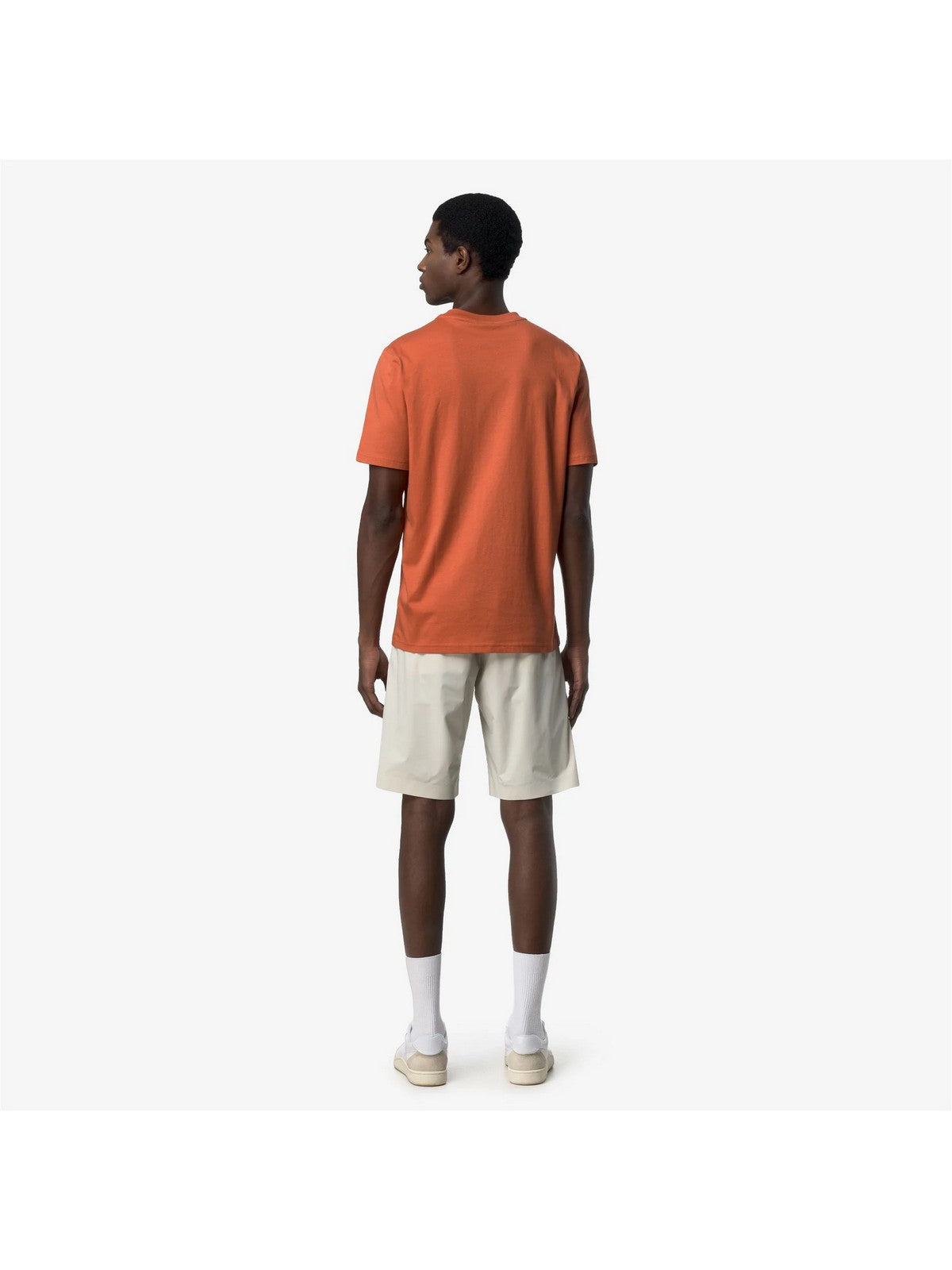 K-WAY T-shirt Uomo ODOM JERSEY MICRO LETTERING K81489W 896 Orange Brownish