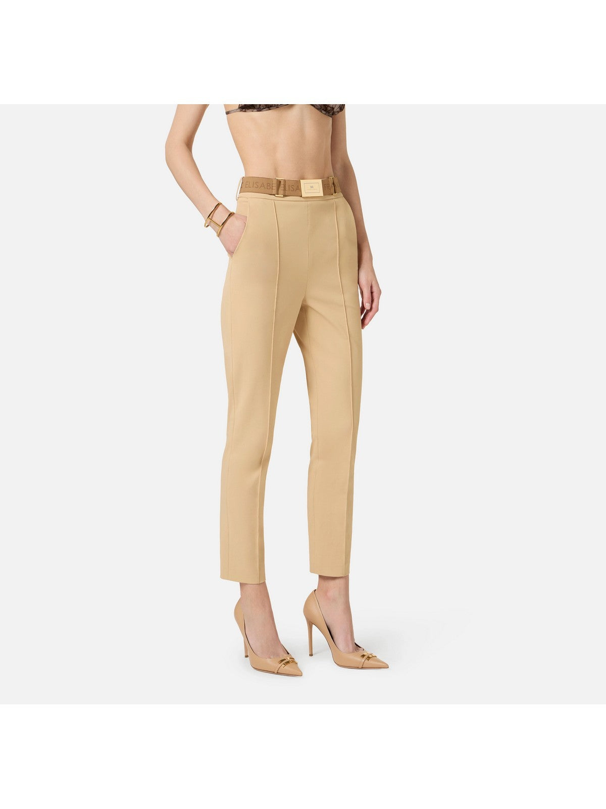 ELISABETTA FRANCHI Pantalone Donna  PA13261E2 470 CAMMELLO gioboutiqueweb