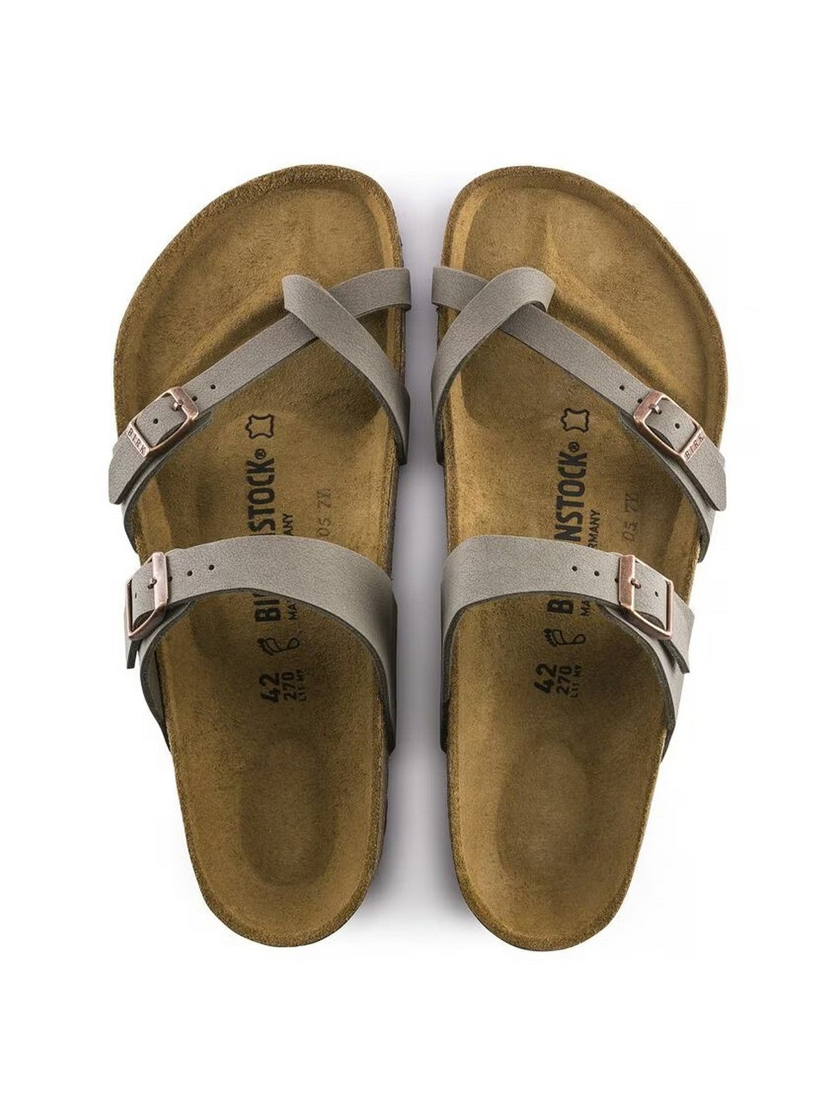 BIRKENSTOCK Sandalo Unisex adulto Mayari stone, Birkibuc 071071 Grigio gioboutiqueweb