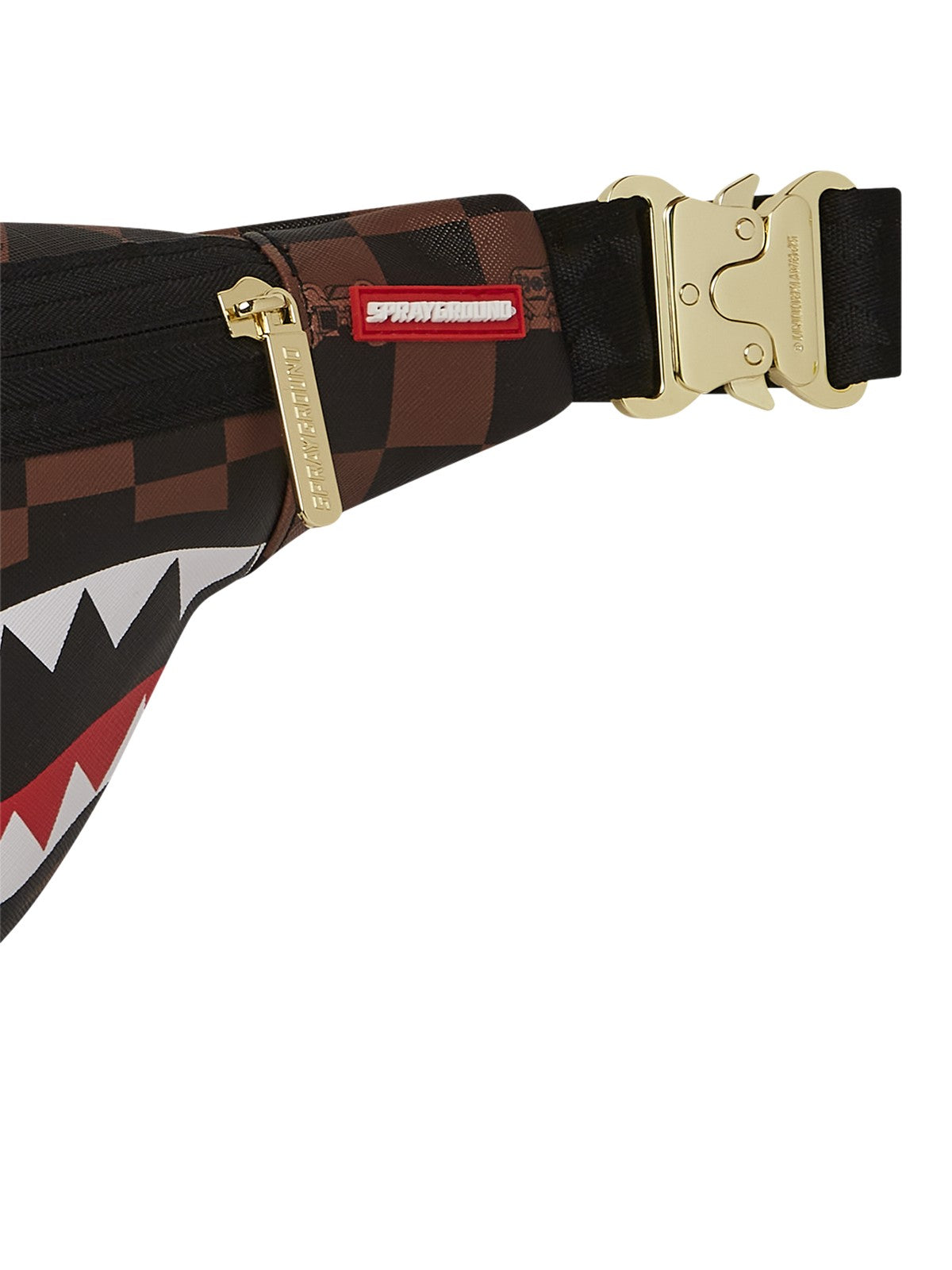 SPRAYGROUND Marsupio Uomo PEEKING CHARACTER CHECK CROSSBODY 910B7512NSZ Marrone gioboutiqueweb