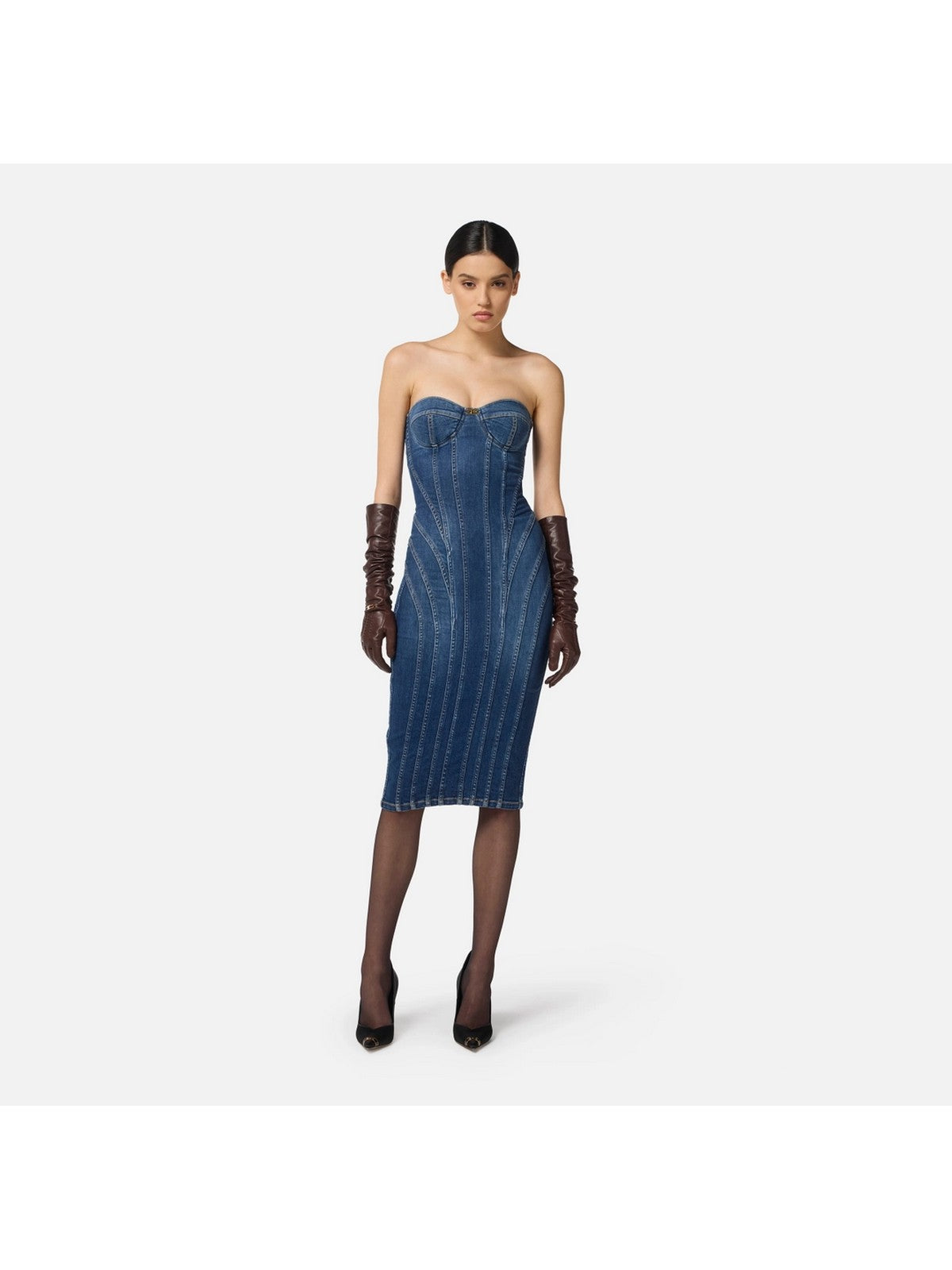 ELISABETTA FRANCHI Abito Donna  AJ44D56E2 104 BLUE DENIM gioboutiqueweb